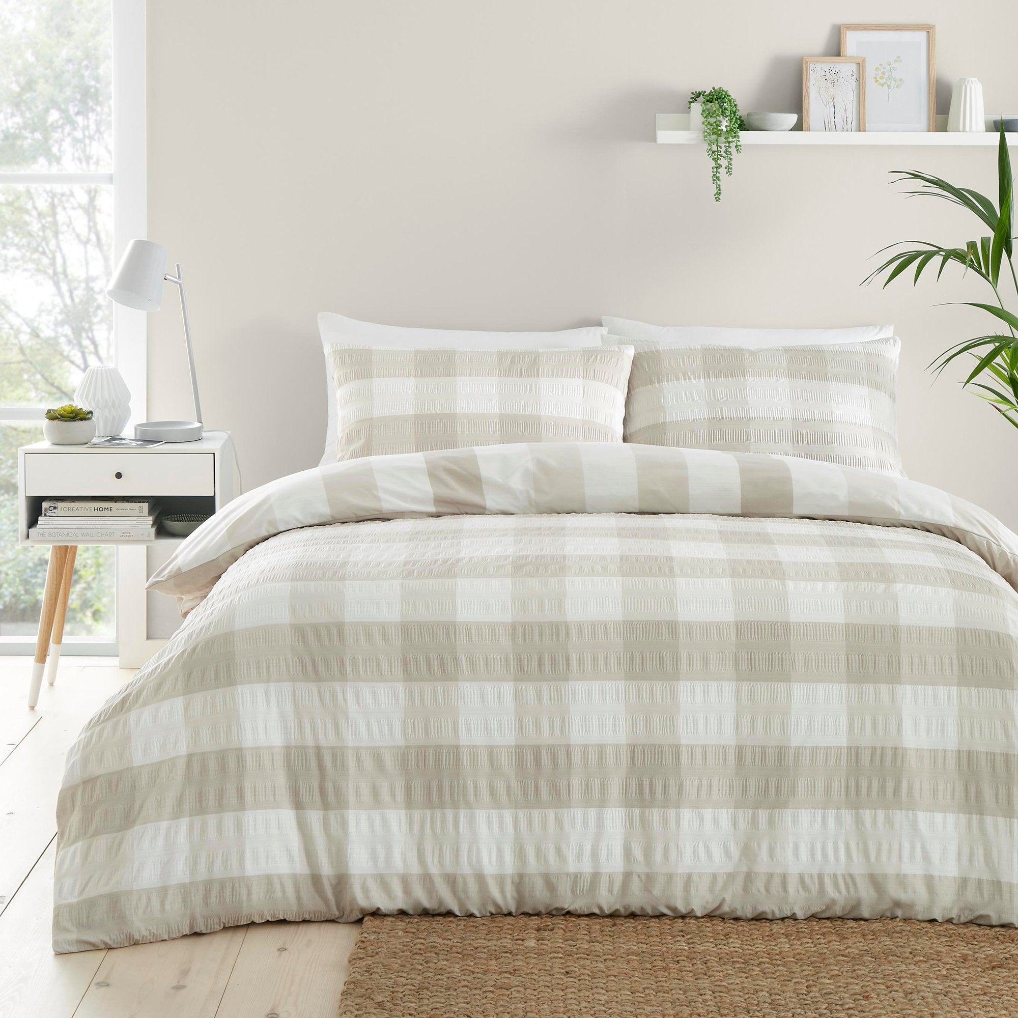 Duvet Cover Set Seersucker Gingham by Fusion in Natural