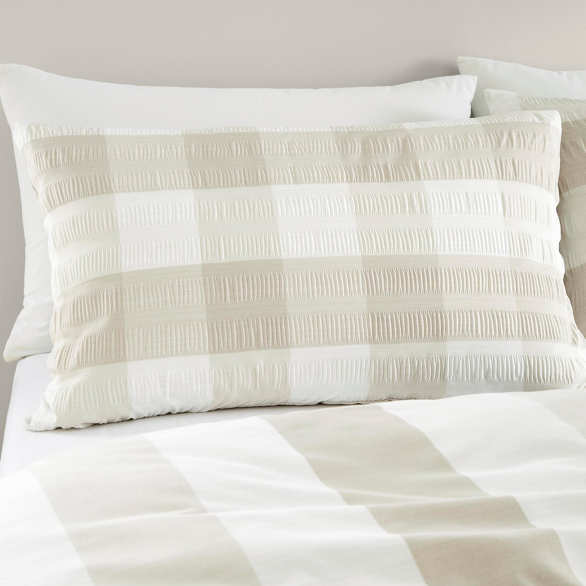 Duvet Cover Set Seersucker Gingham by Fusion in Natural