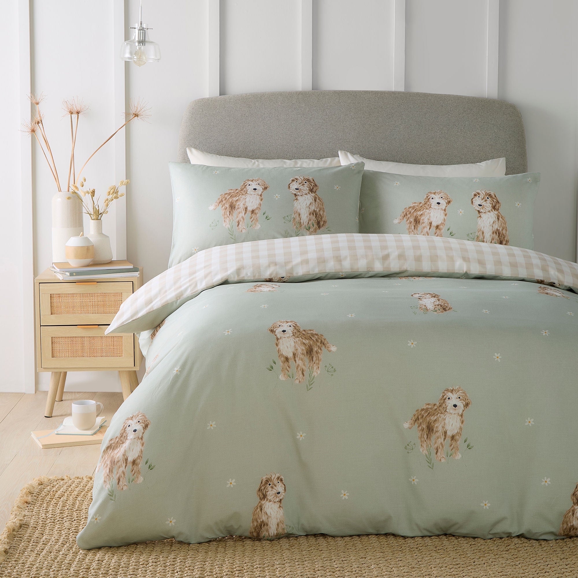 Duvet Cover Set Hattie The Cockapoo by Fusion in Green