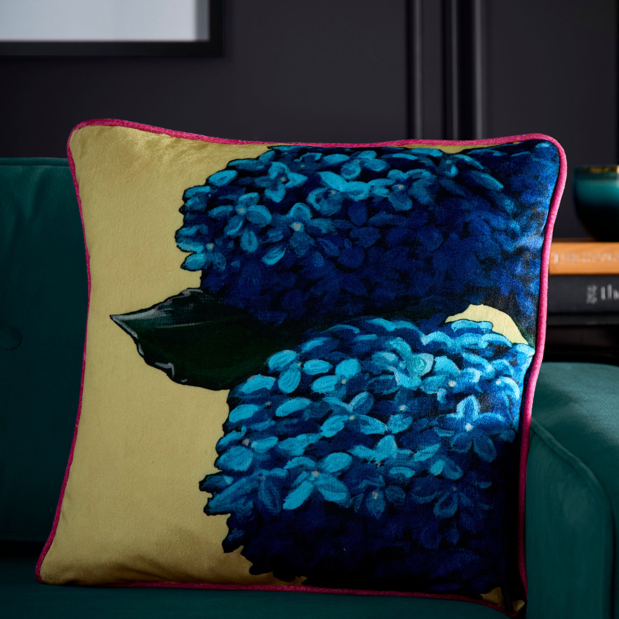 Cushion Hiyah Hydrangea by Laurence Llewelyn-Bowen in Lime