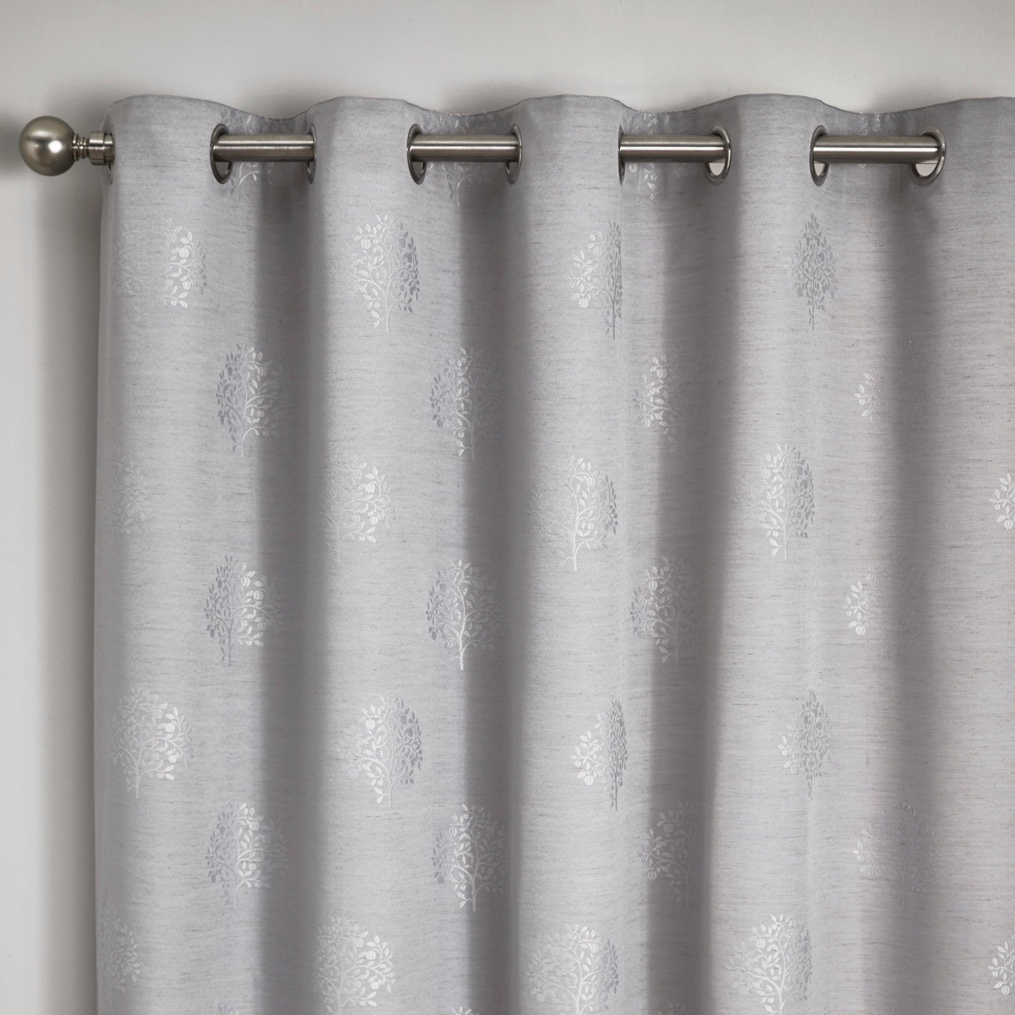 Pair of Eyelet Curtains Harvest by Appletree Loft in Silver
