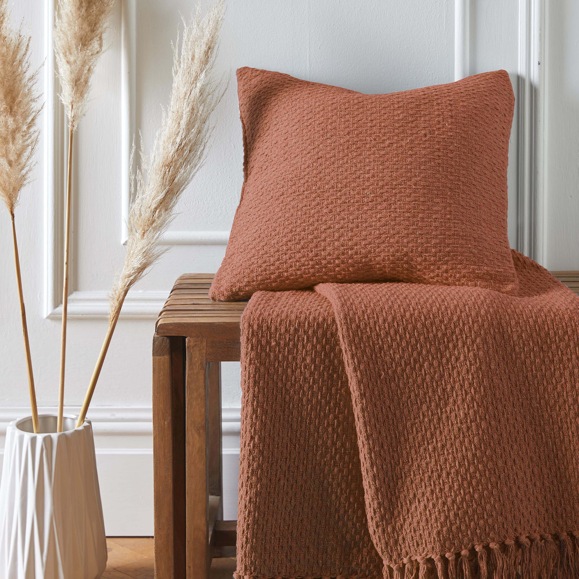 Filled Cushion Hayden by Drift Home in Terracotta