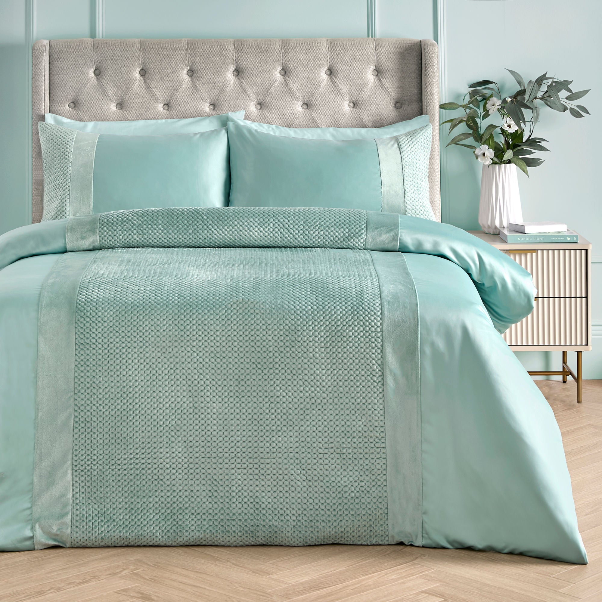 Duvet Cover Set Iras by Soiree in Duck Egg