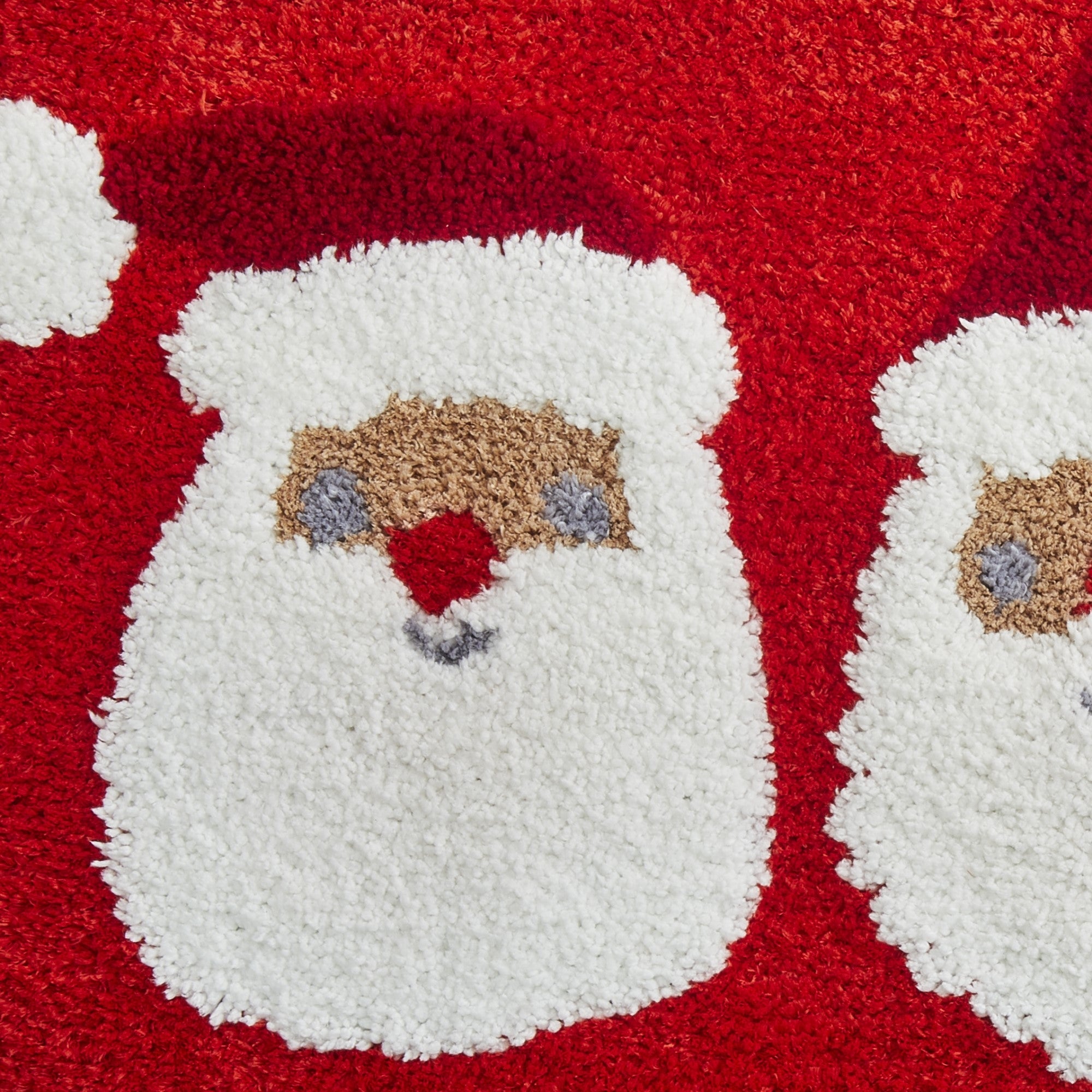 Bath Mat Christmas Jolly Santa by Bedlam in Red