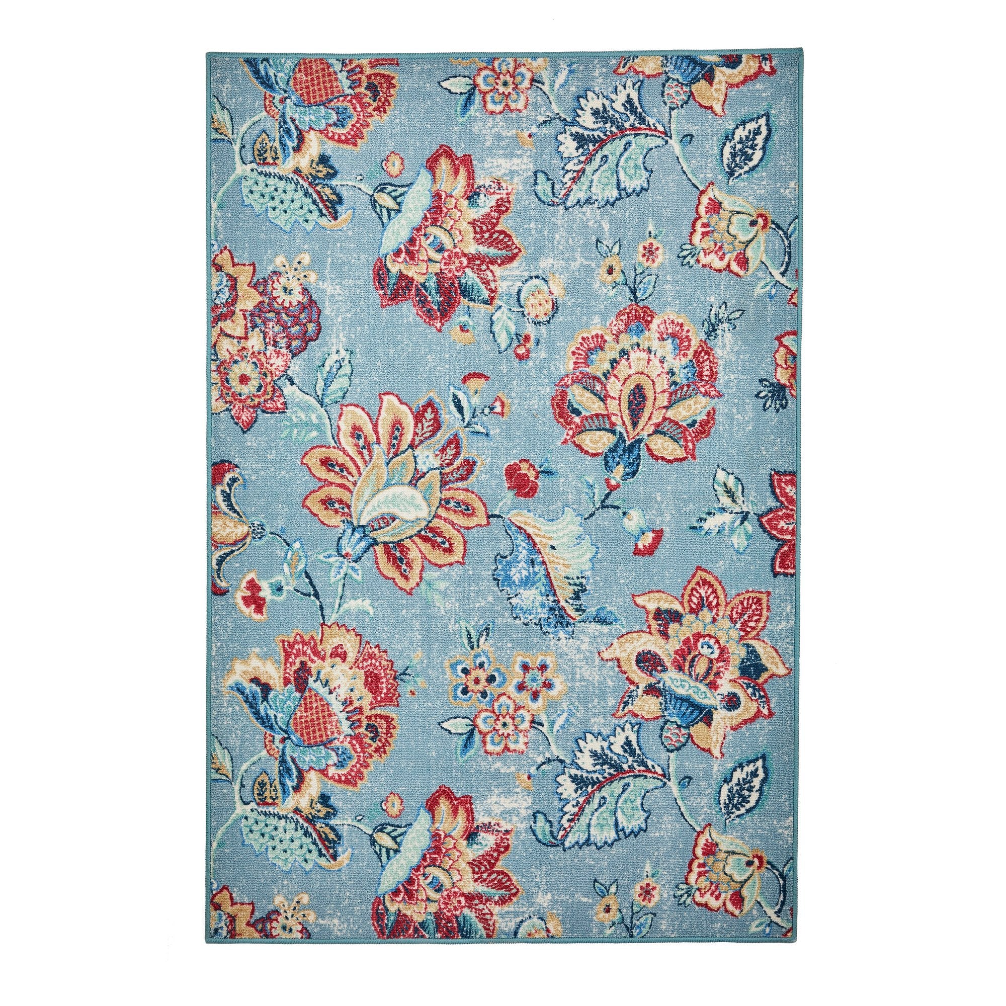 Washable Rug Keats by Dreams & Drapes Design in Blue