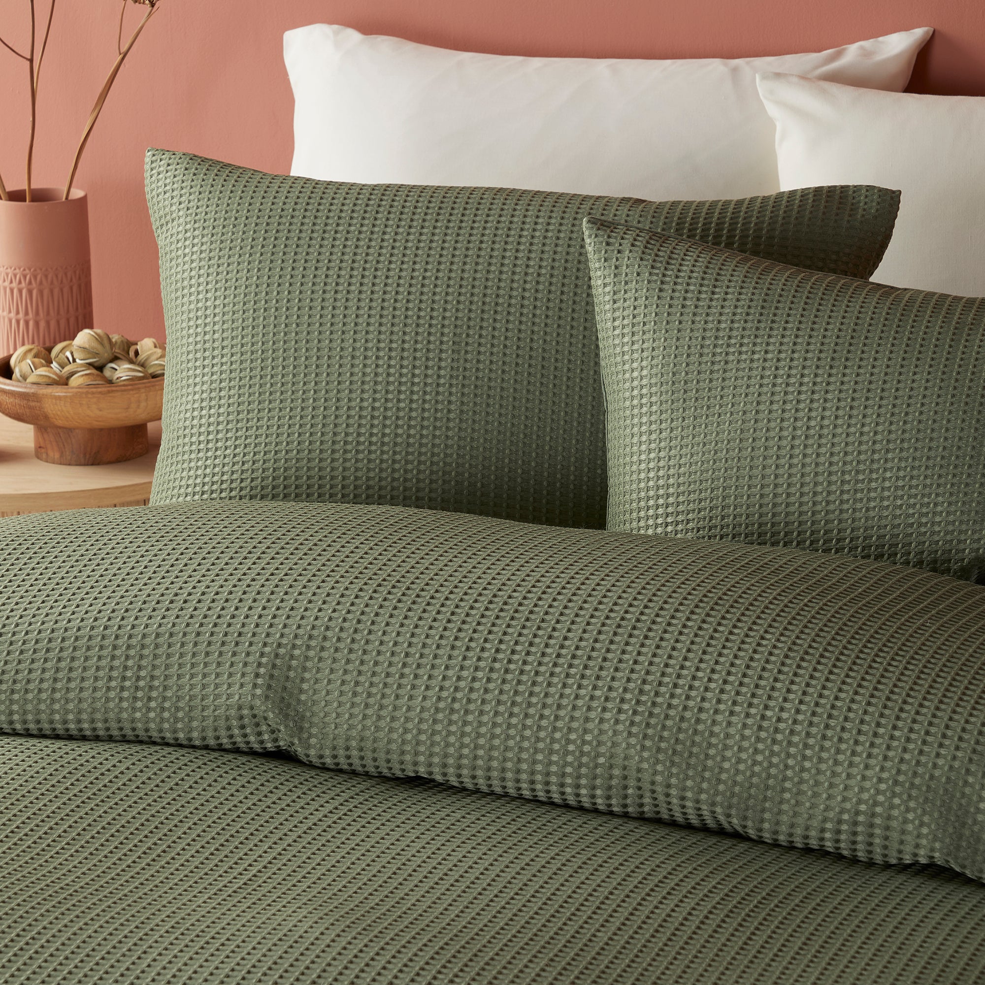 Duvet Cover Set Lindly by Serene in Dark Green