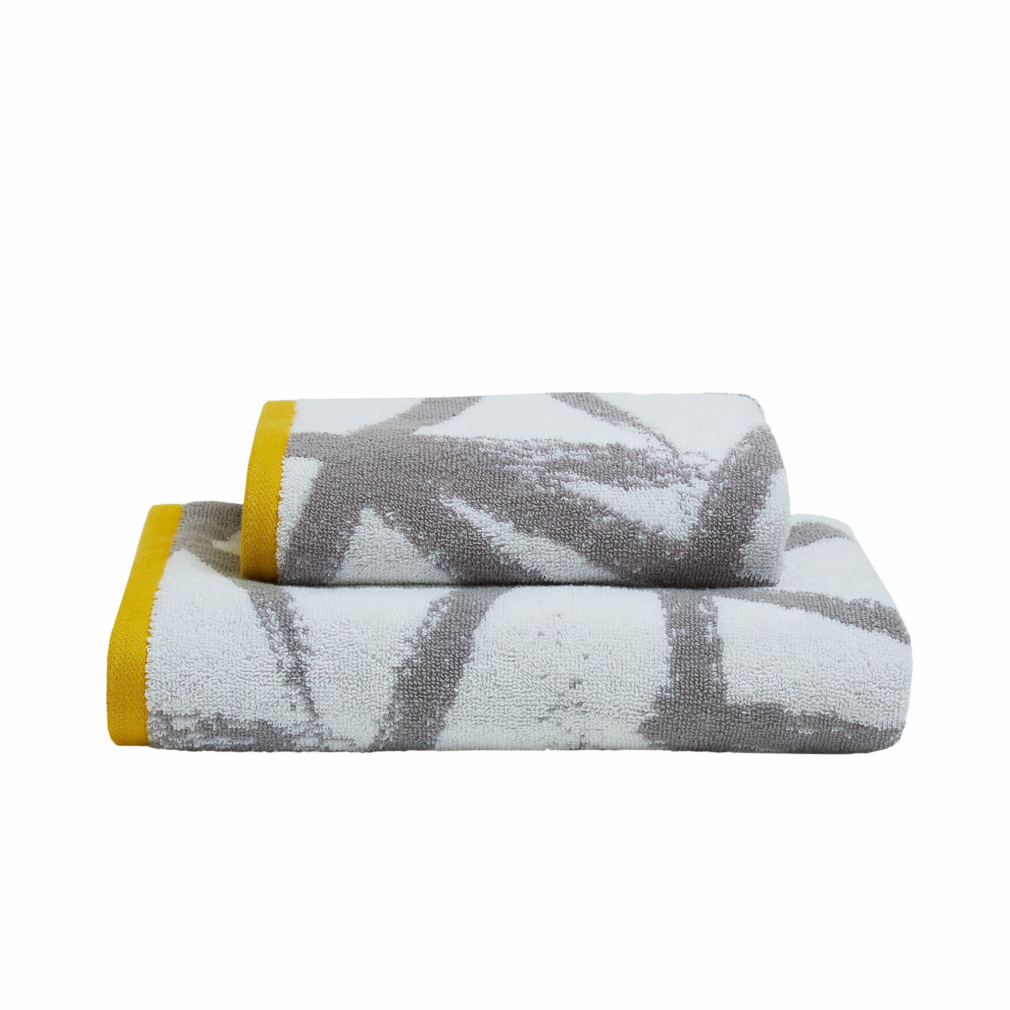 Hand Towel (2 pack) Leda by Fusion Bathroom in Grey/Ochre