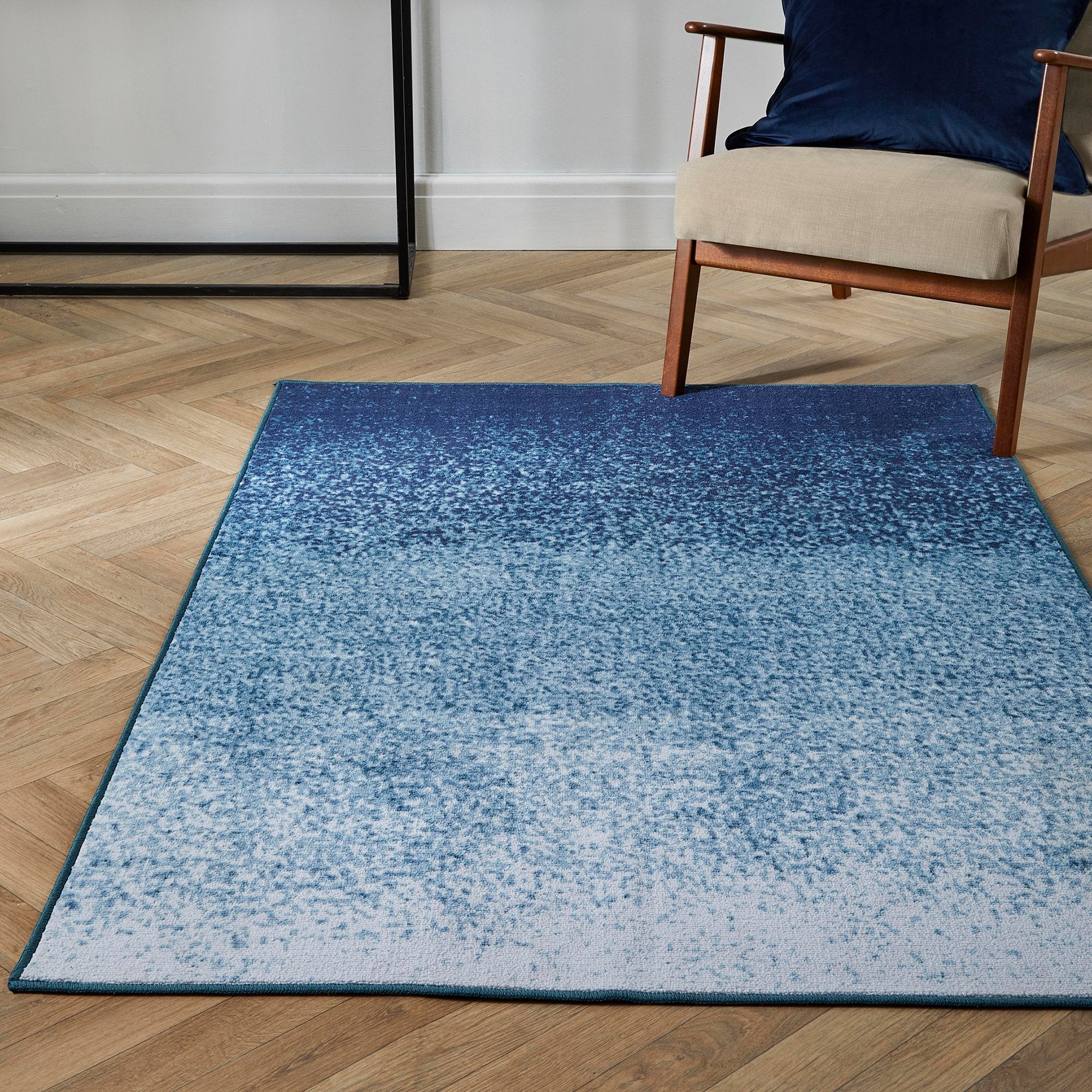 Seen Less Blue Rug Washable Rug Lex by Fusion in Blue – Stylish Home