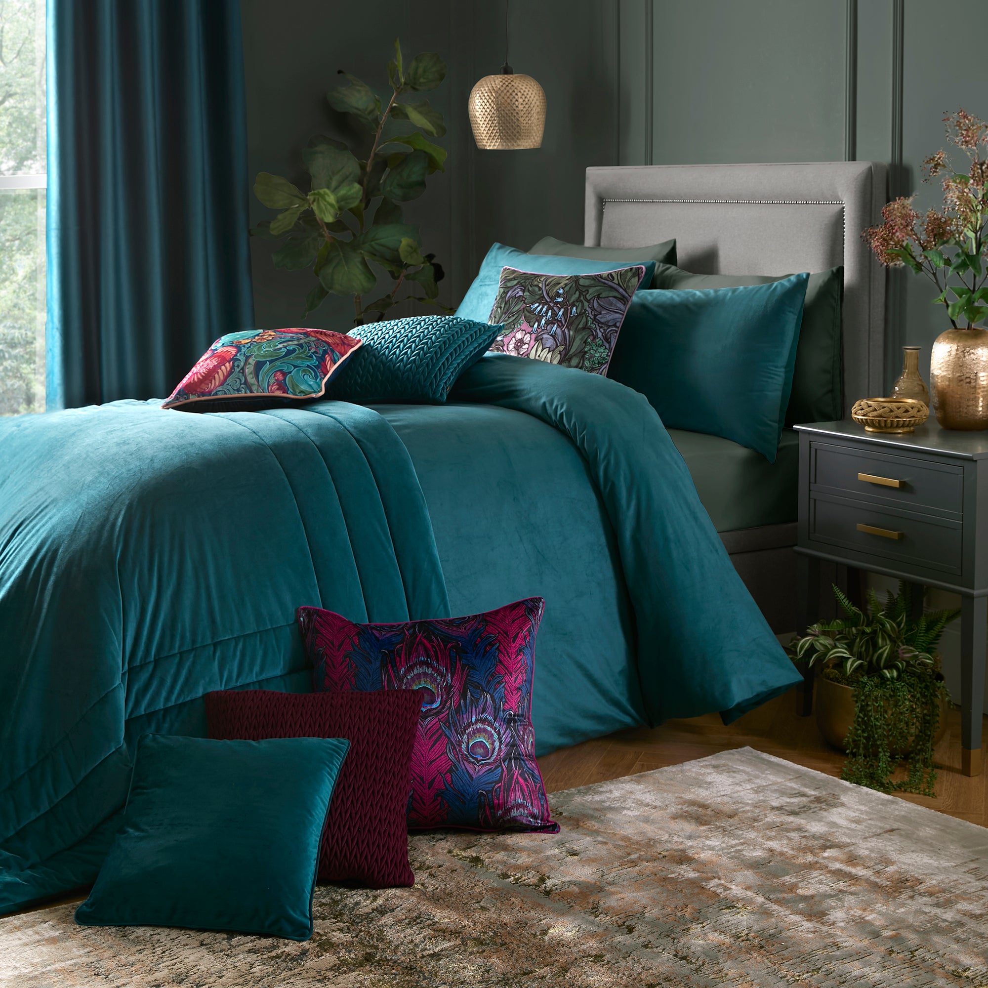 Duvet Cover Set Montrose by Laurence Llewelyn-Bowen in Teal