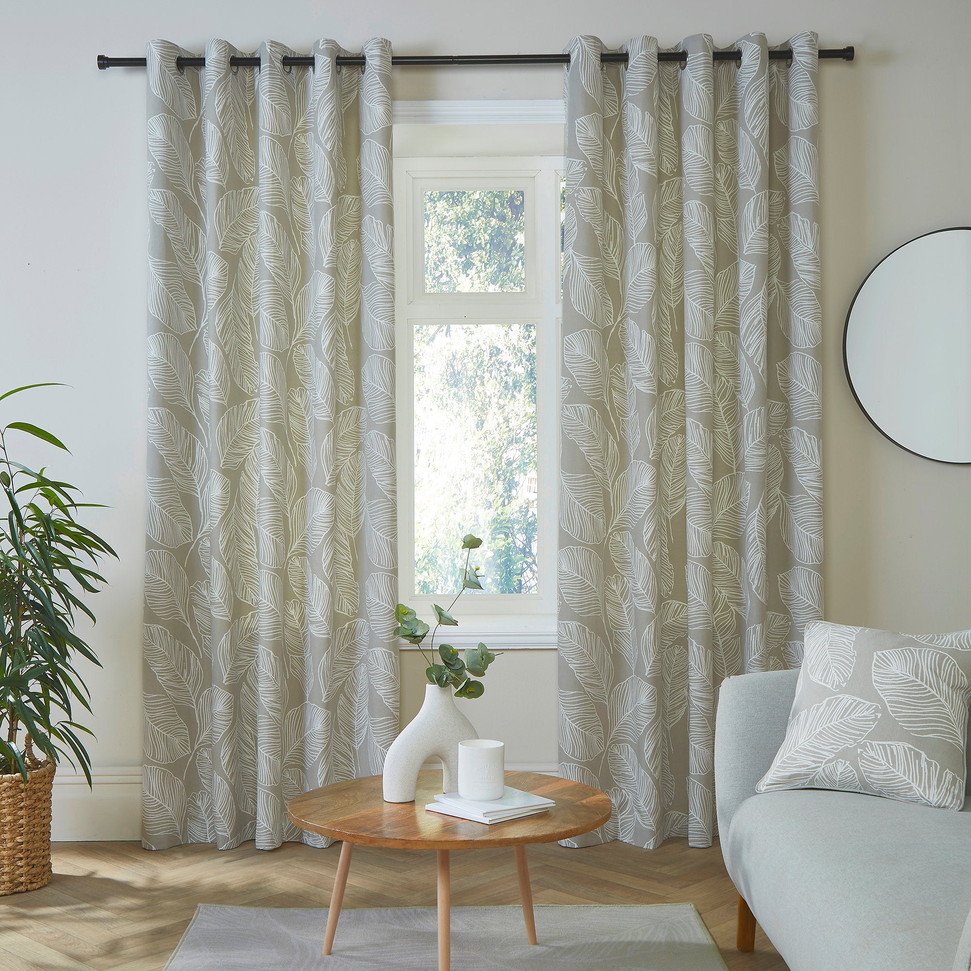 Pair of Eyelet Curtains Matteo by Fusion in Natural