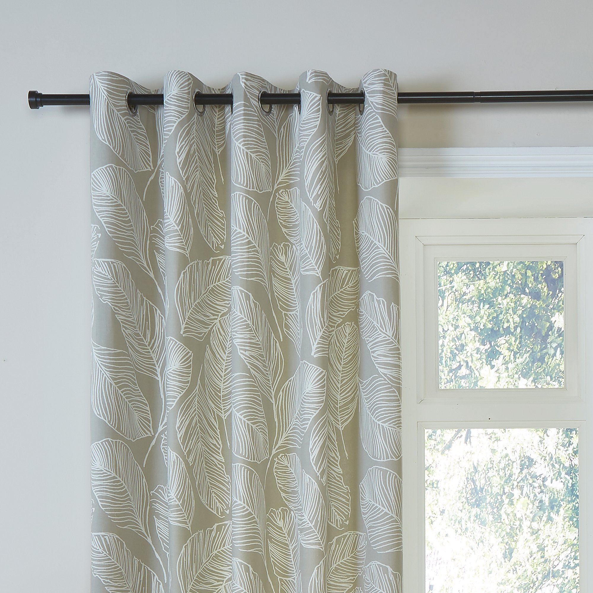 Pair of Eyelet Curtains Matteo by Fusion in Natural