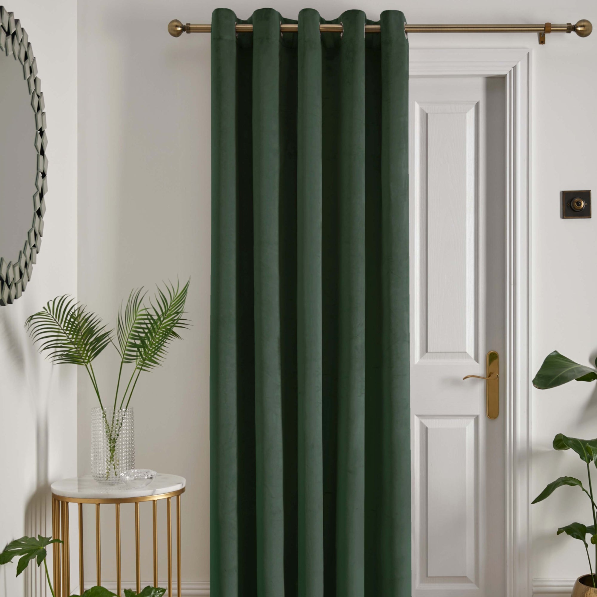 Eyelet Single Panel Door Curtain Montrose by Laurence Llewelyn-Bowen in Bottle Green