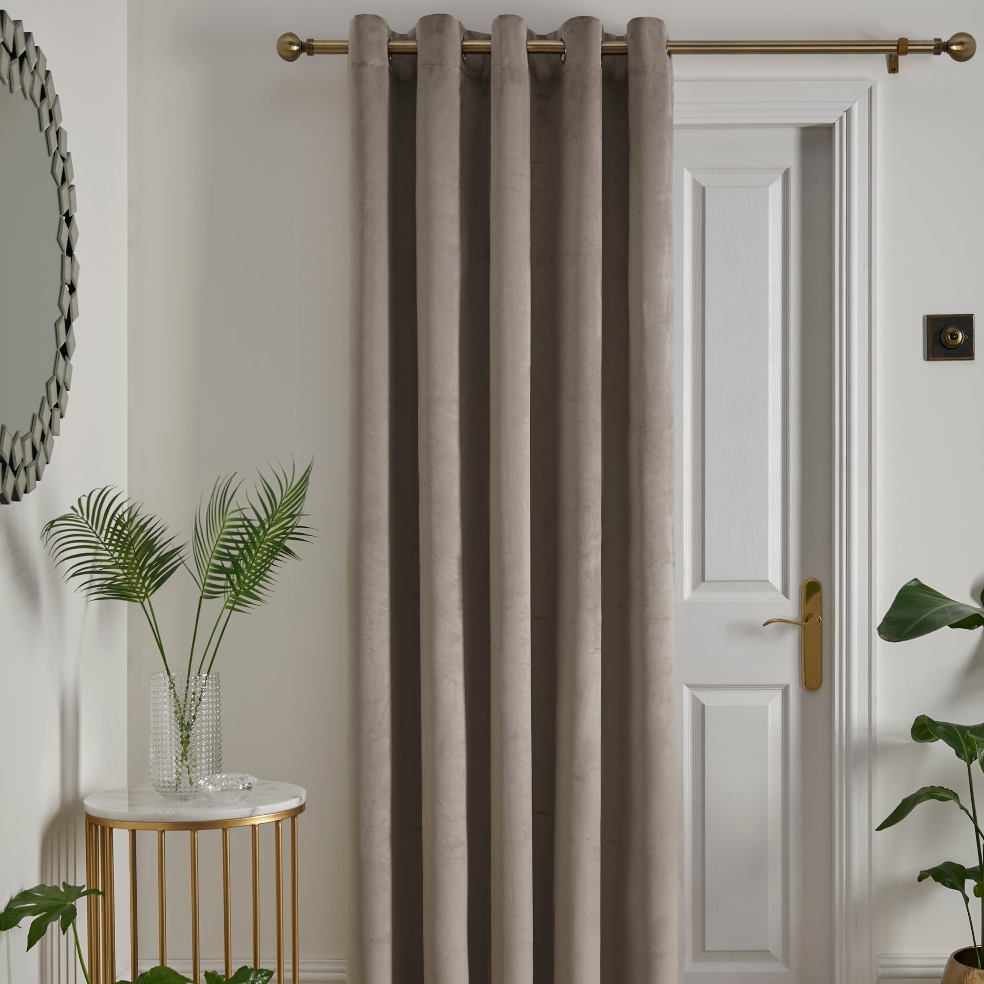 Eyelet Single Panel Door Curtain Montrose by Laurence Llewelyn-Bowen in Linen