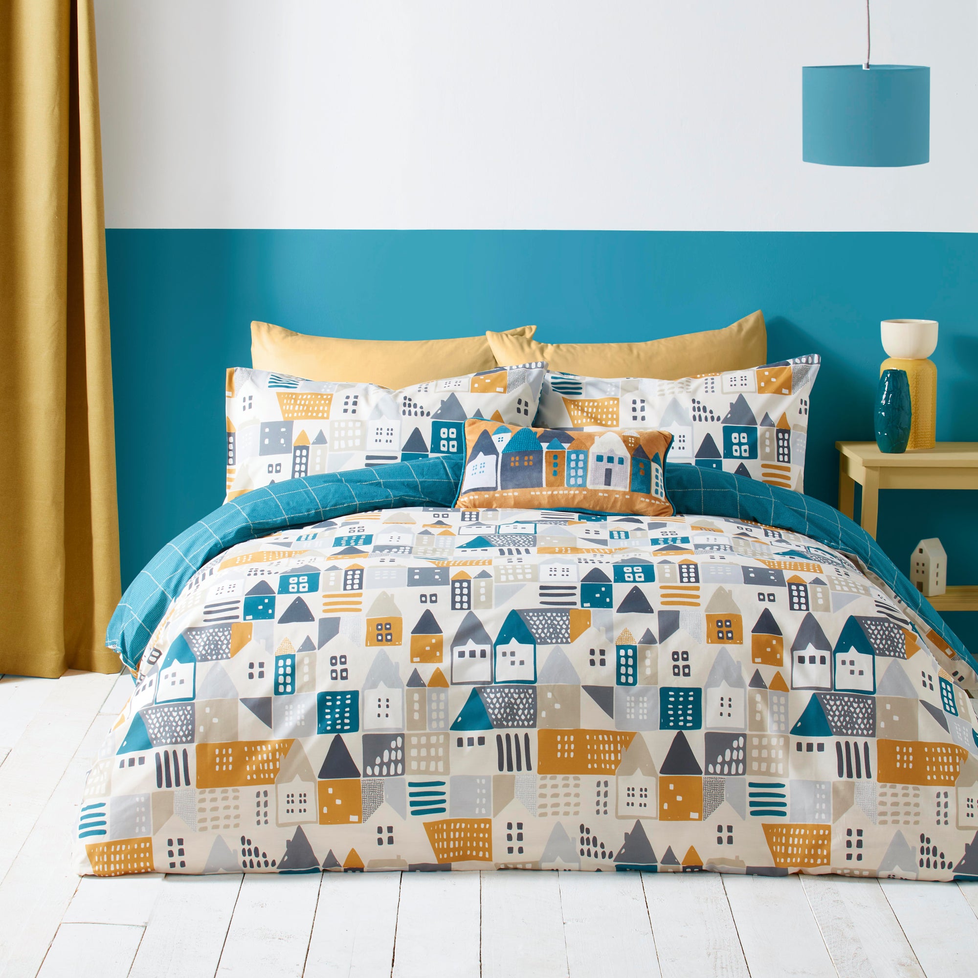 Duvet Cover Set Nordica by Fusion in Teal