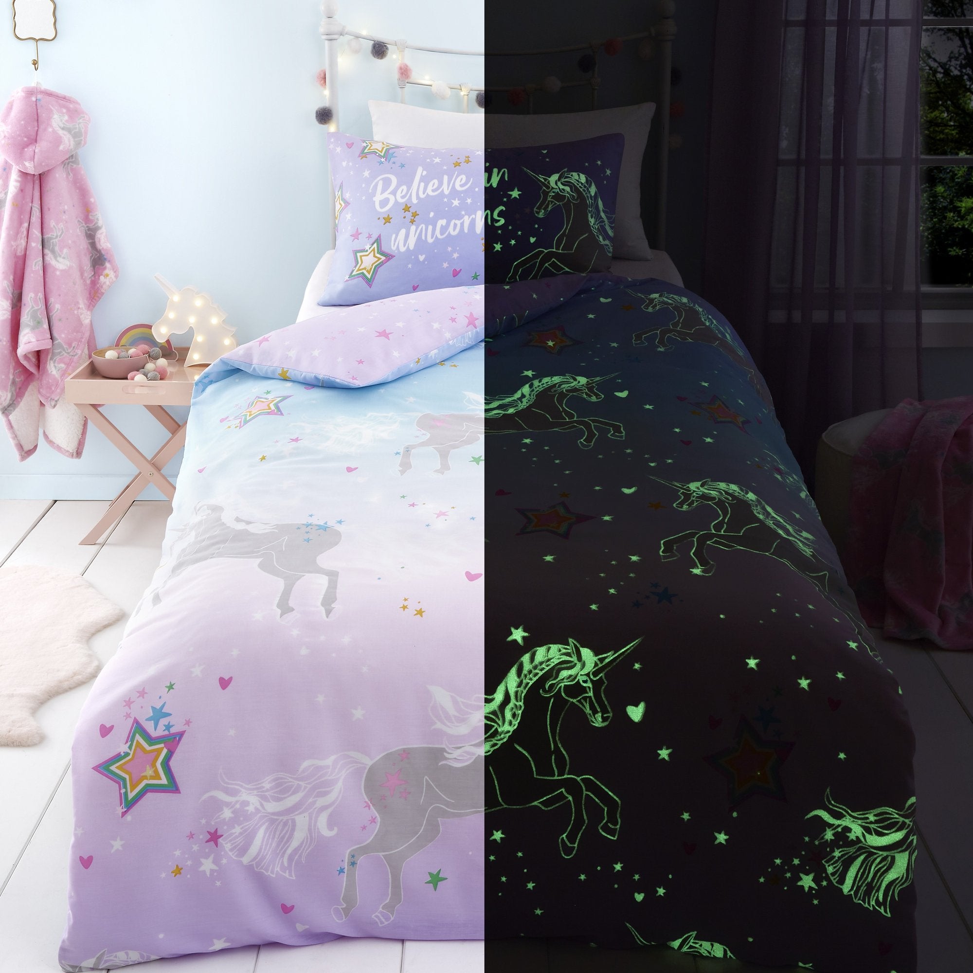 Duvet Cover Set Ombre Unicorn by Bedlam in Lilac