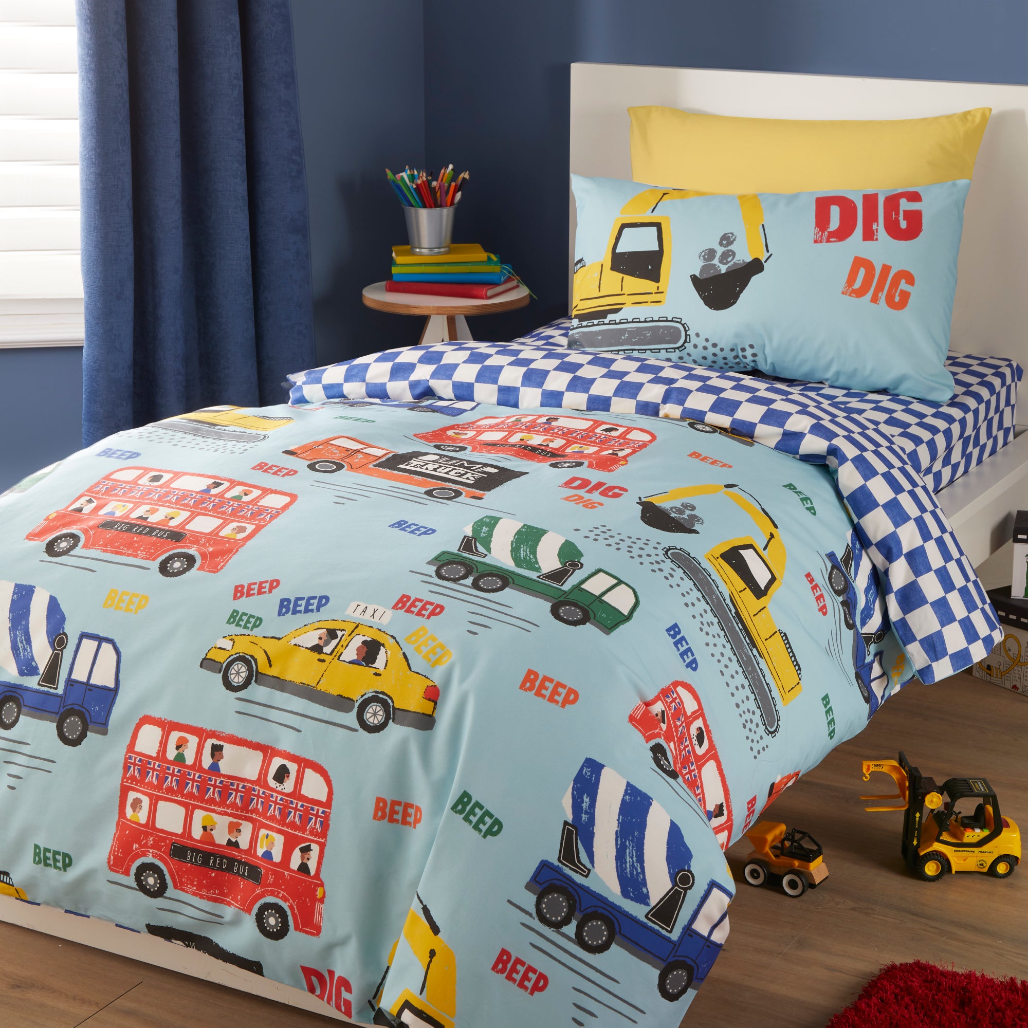 Duvet Cover Set On The Move by Bedlam in Blue