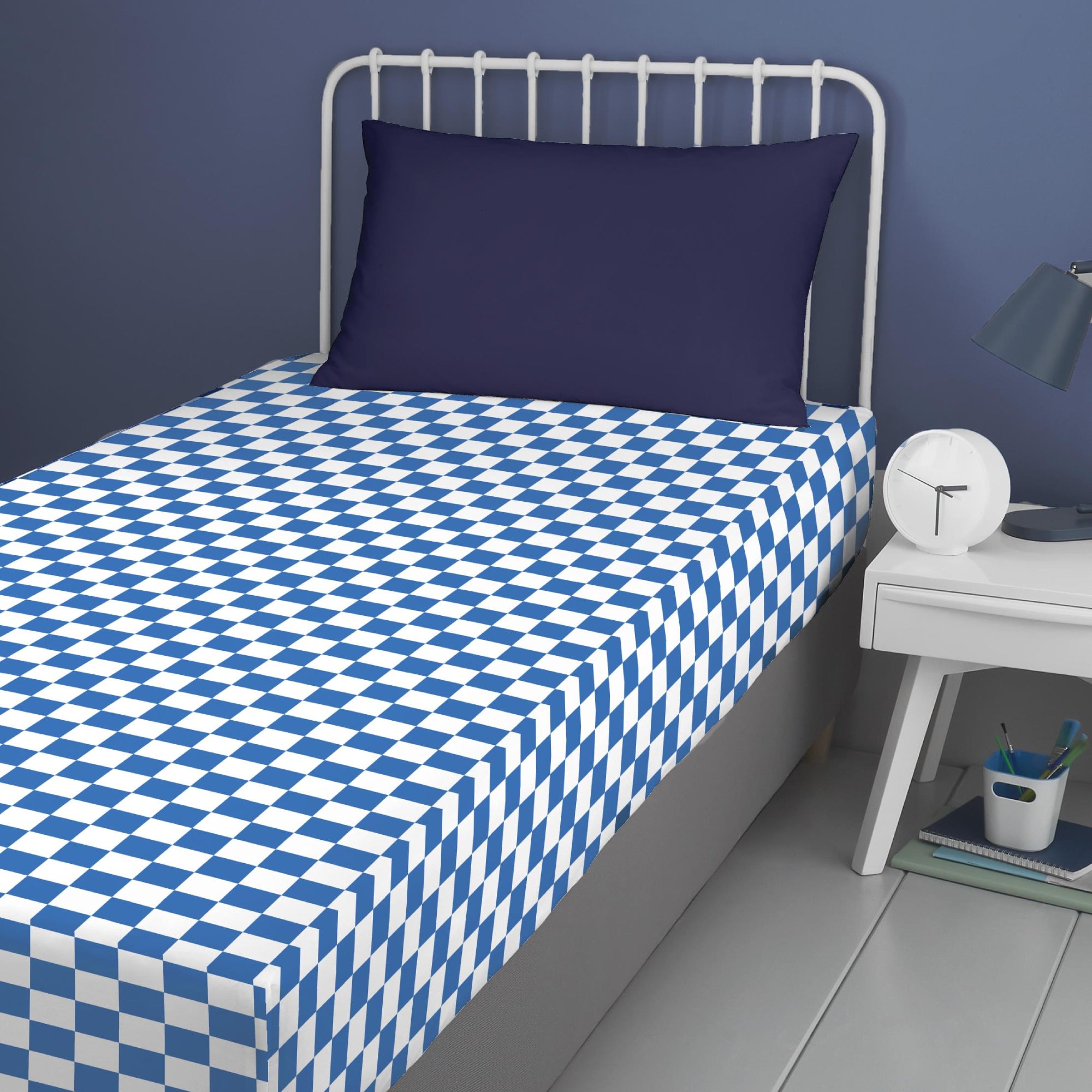 25cm Fitted Bed Sheet On The Move by Bedlam in Blue