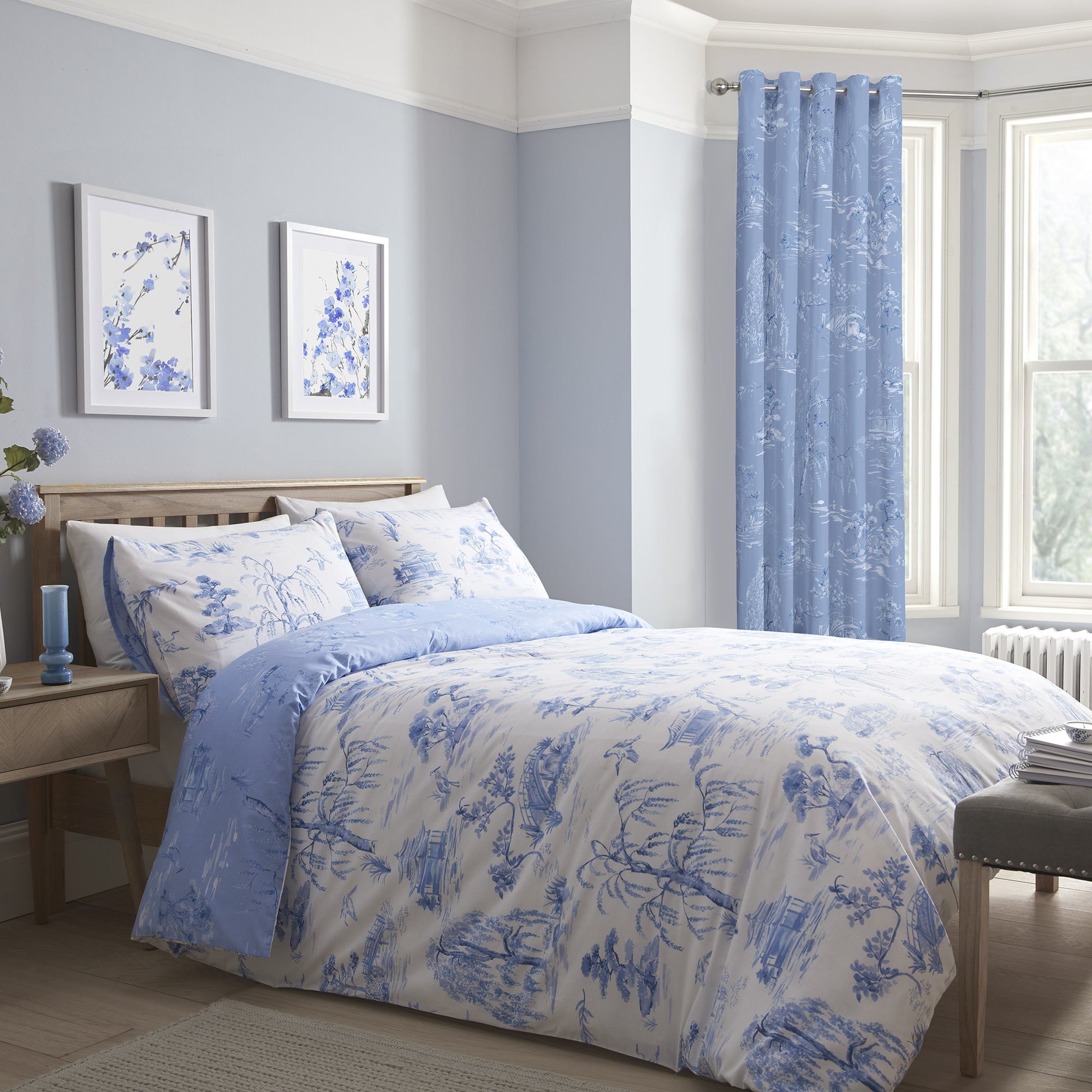 Duvet Cover Set Oriental Garden by D&D Design in Blue