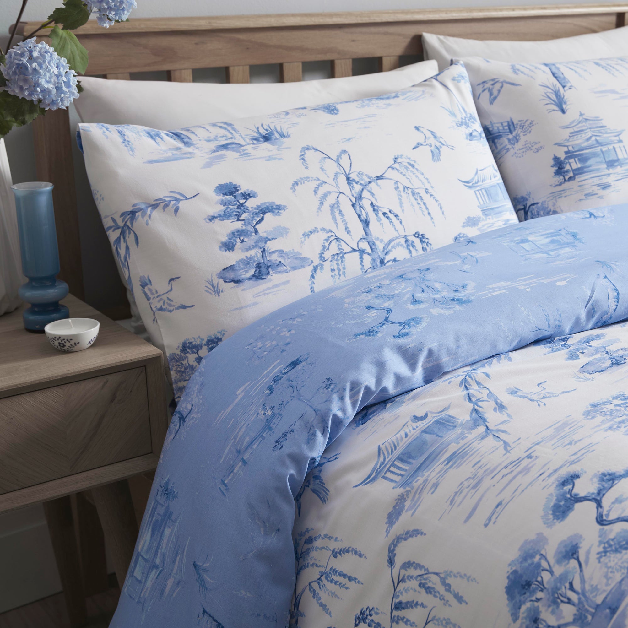 Duvet Cover Set Oriental Garden by D&D Design in Blue