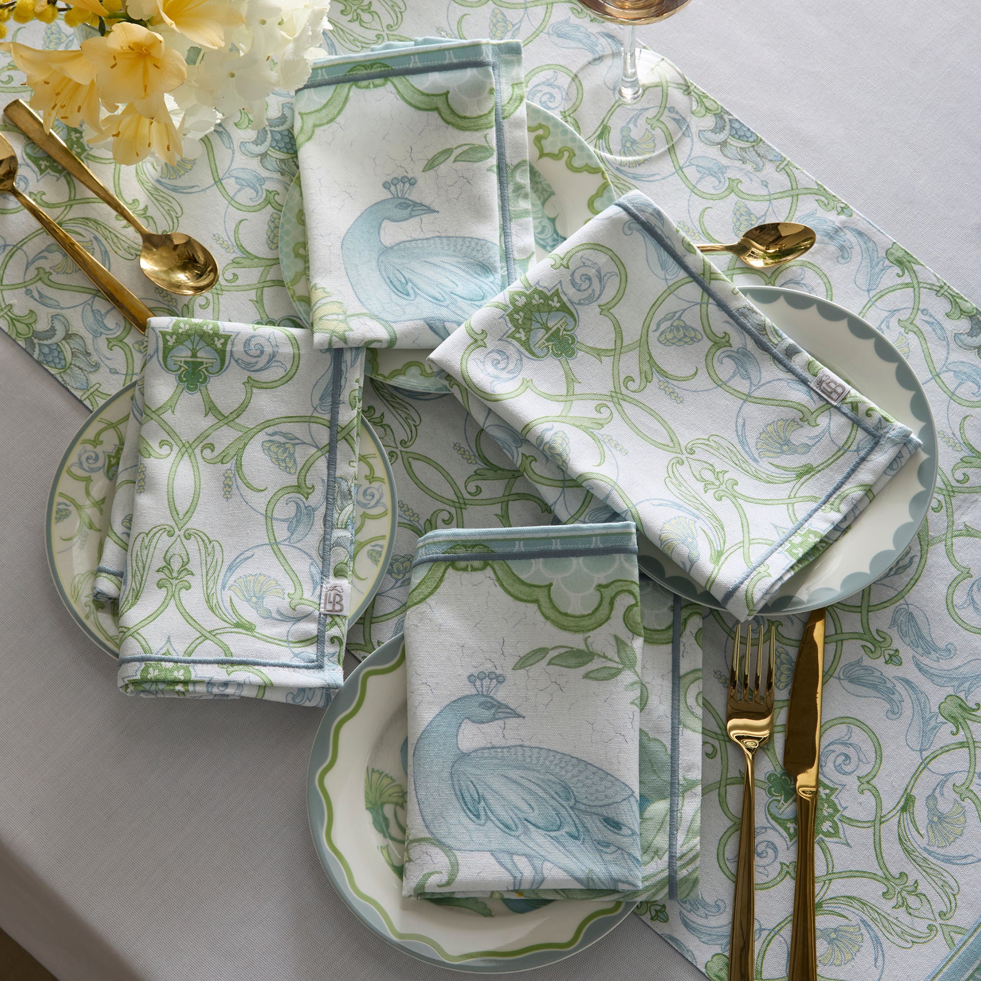 Napkins (4 Pack) Palm Court by Laurence Llewelyn-Bowen in Green