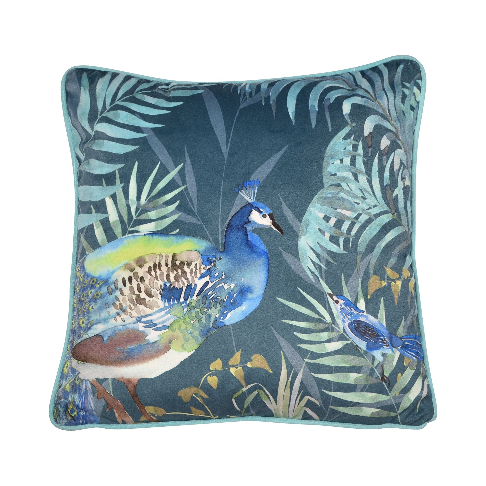 Cushion Peacock Jungle by Soiree in Teal