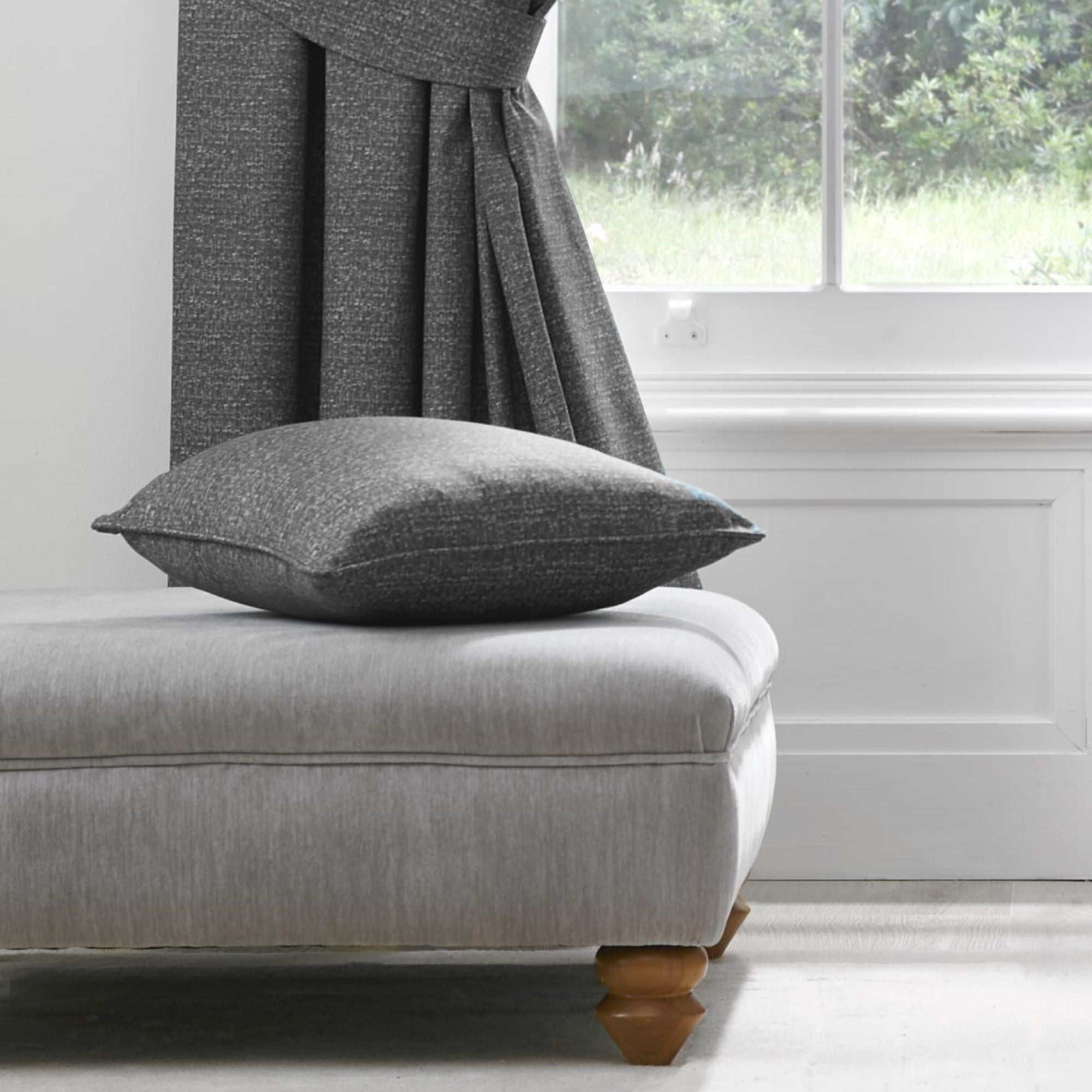 Filled Cushion Pembrey by D&D in Charcoal