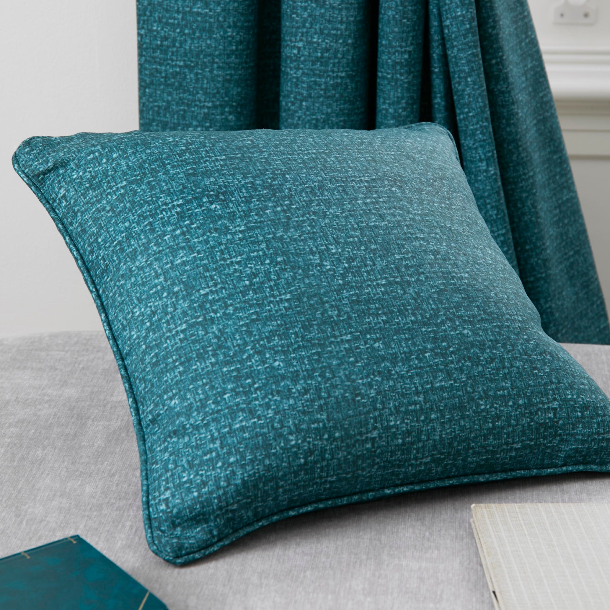 Filled Cushion Pembrey by D&D in Teal