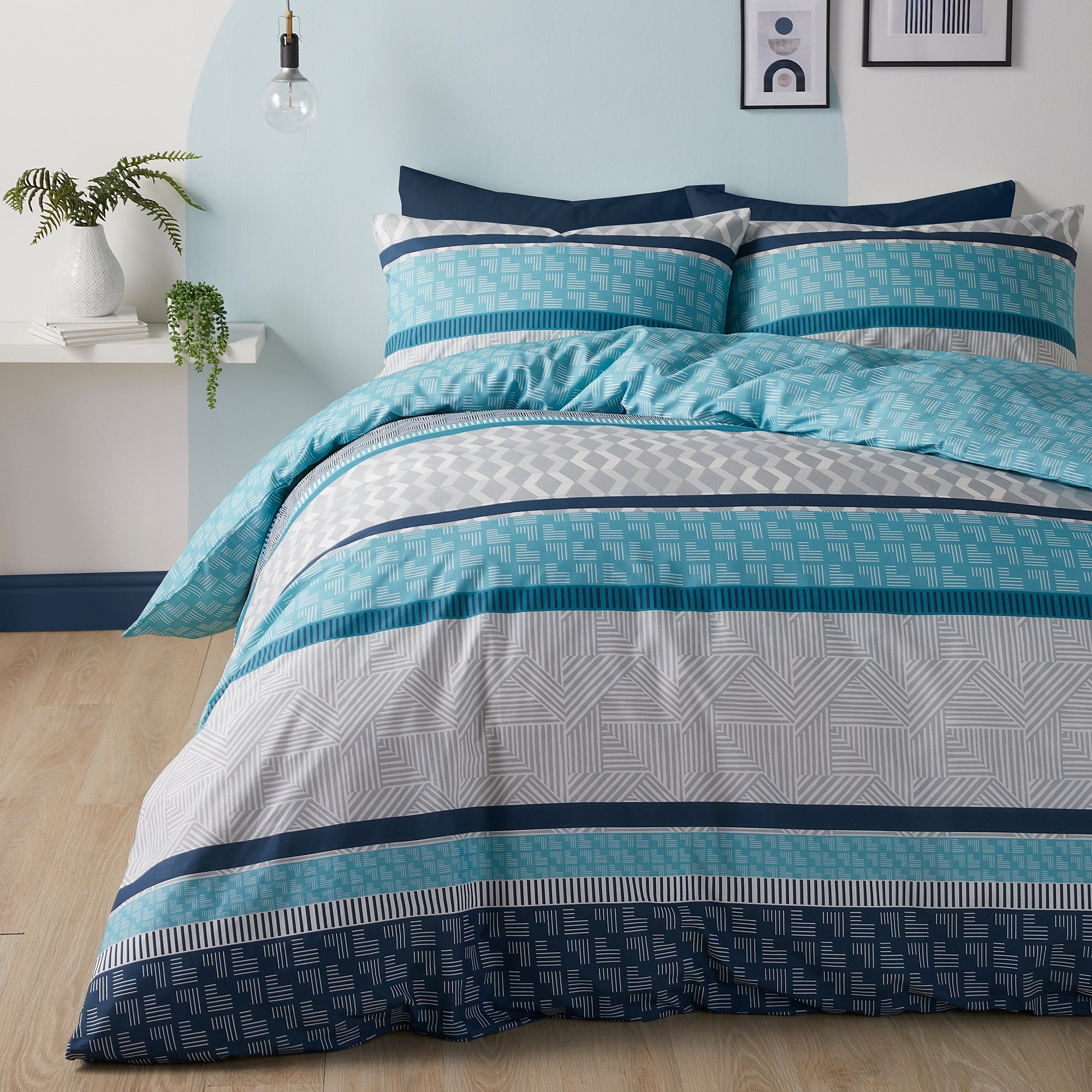 Duvet Cover Set Rico by Fusion in Teal