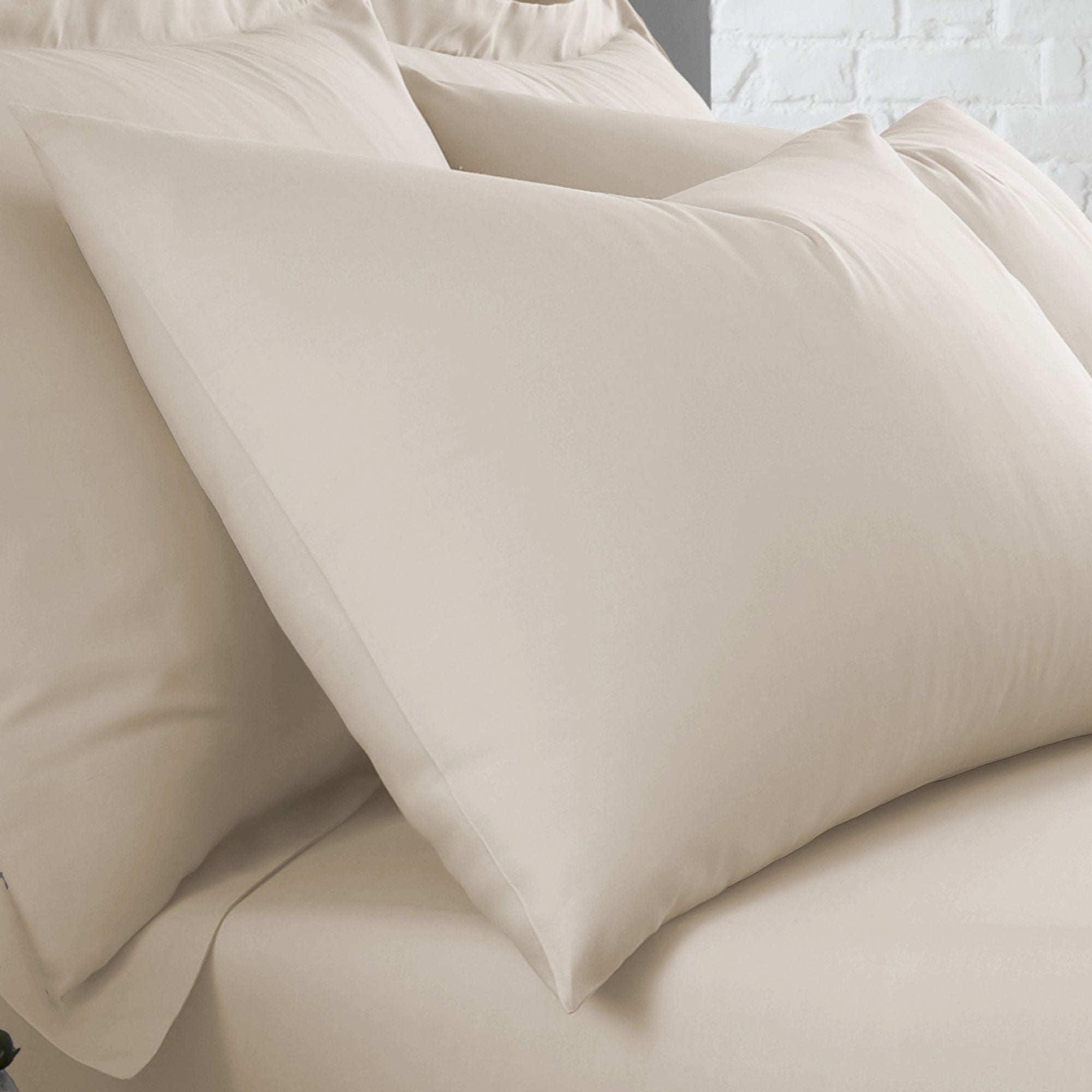 Pair of Housewife Pillowcases Plain Dye by Serene in Natural