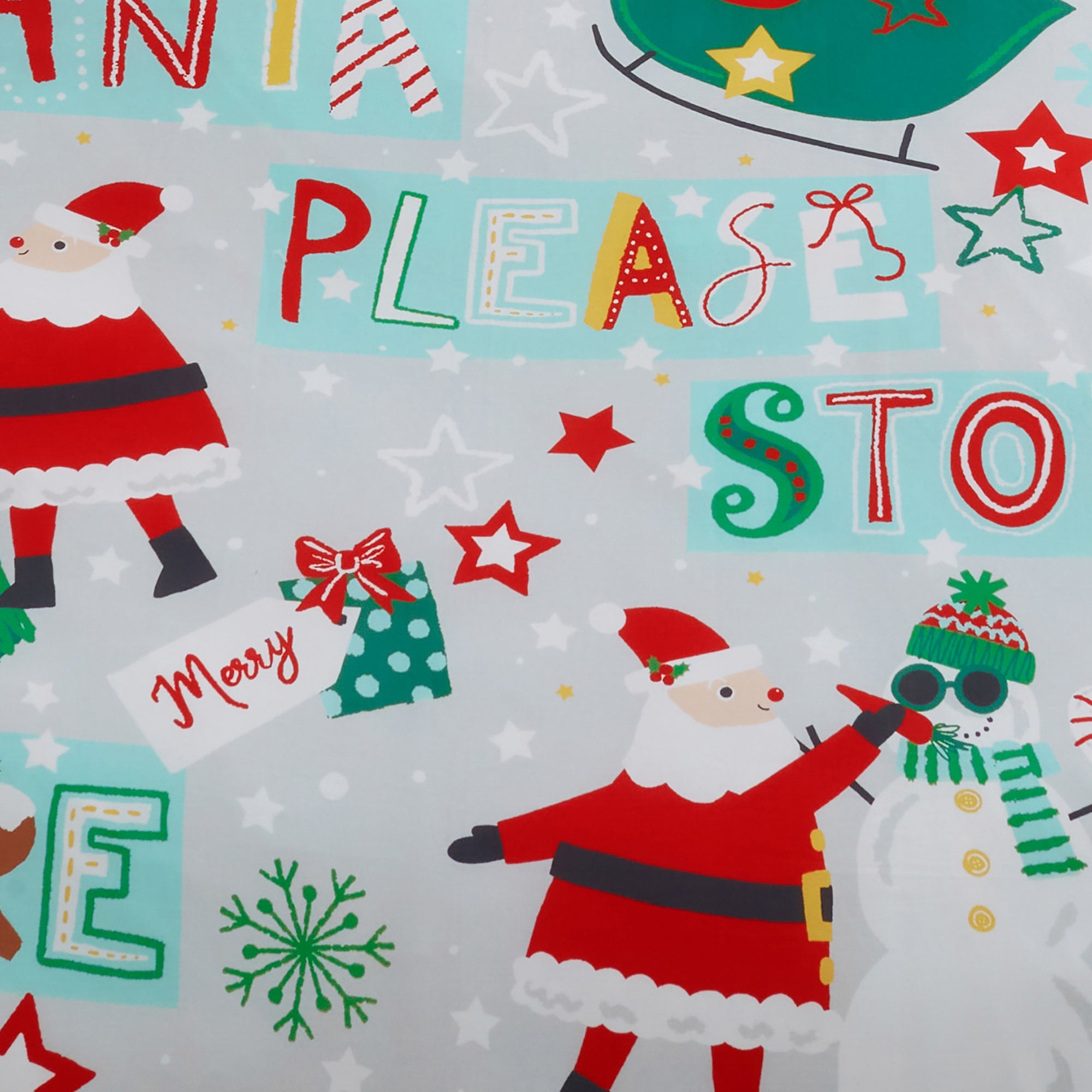 Duvet Cover Set Santa Please Stop Here by Bedlam in Grey