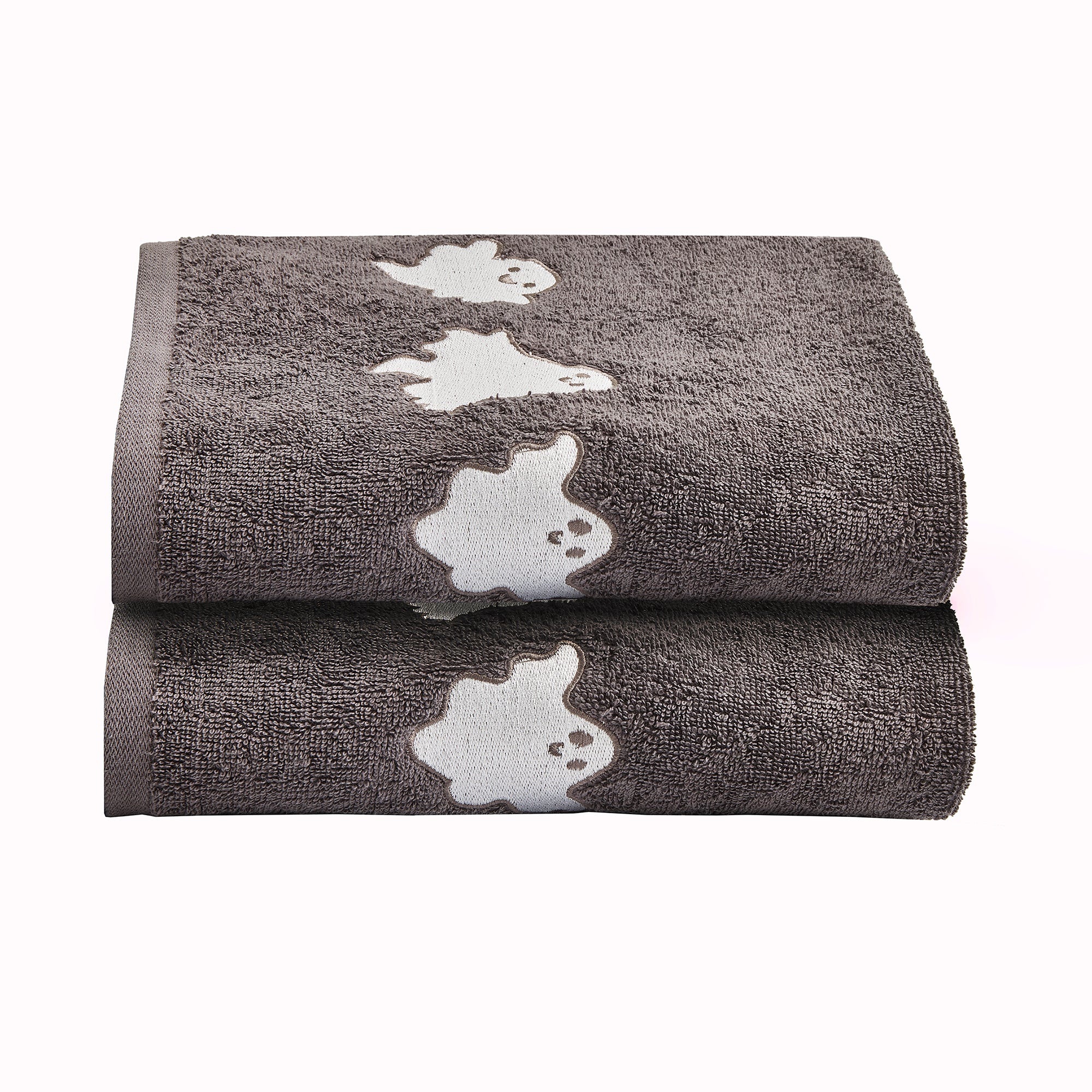 Hand Towel (2 pack) Spooky Ghosts by Fusion Bathroom in Grey