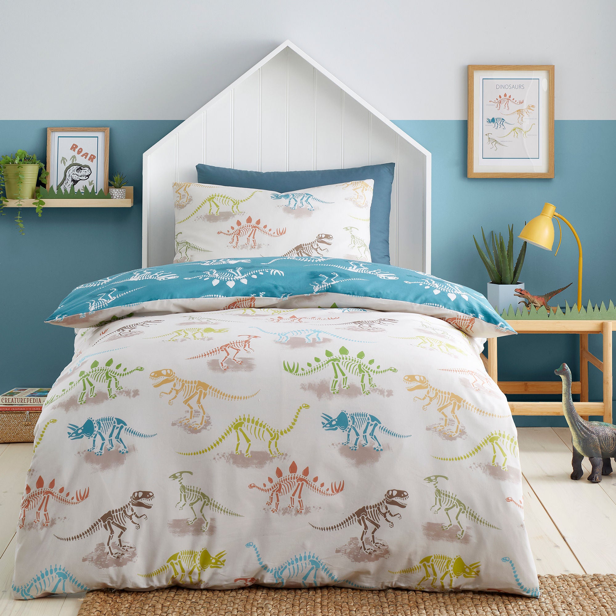 Duvet Cover Set Skeleton Dino by Bedlam in Natural