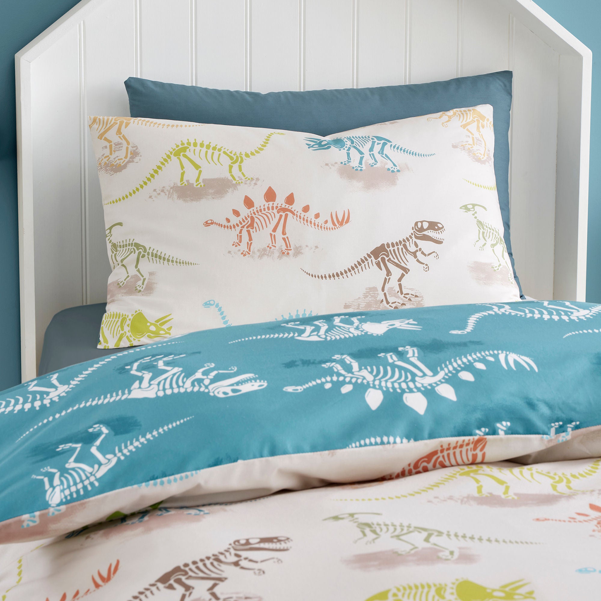 Duvet Cover Set Skeleton Dino by Bedlam in Natural