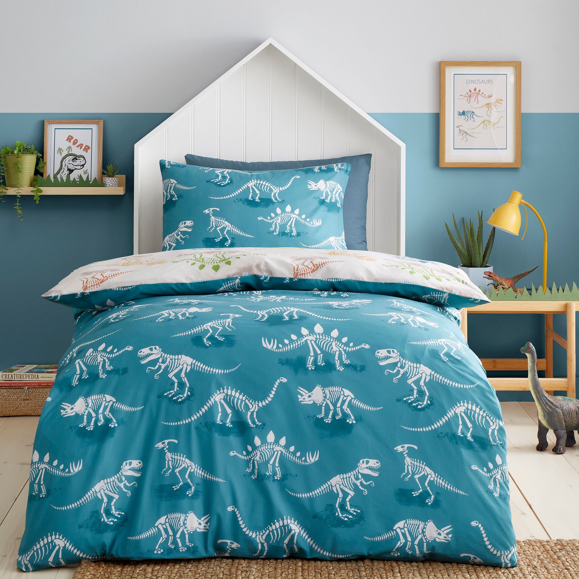 Duvet Cover Set Skeleton Dino by Bedlam in Natural
