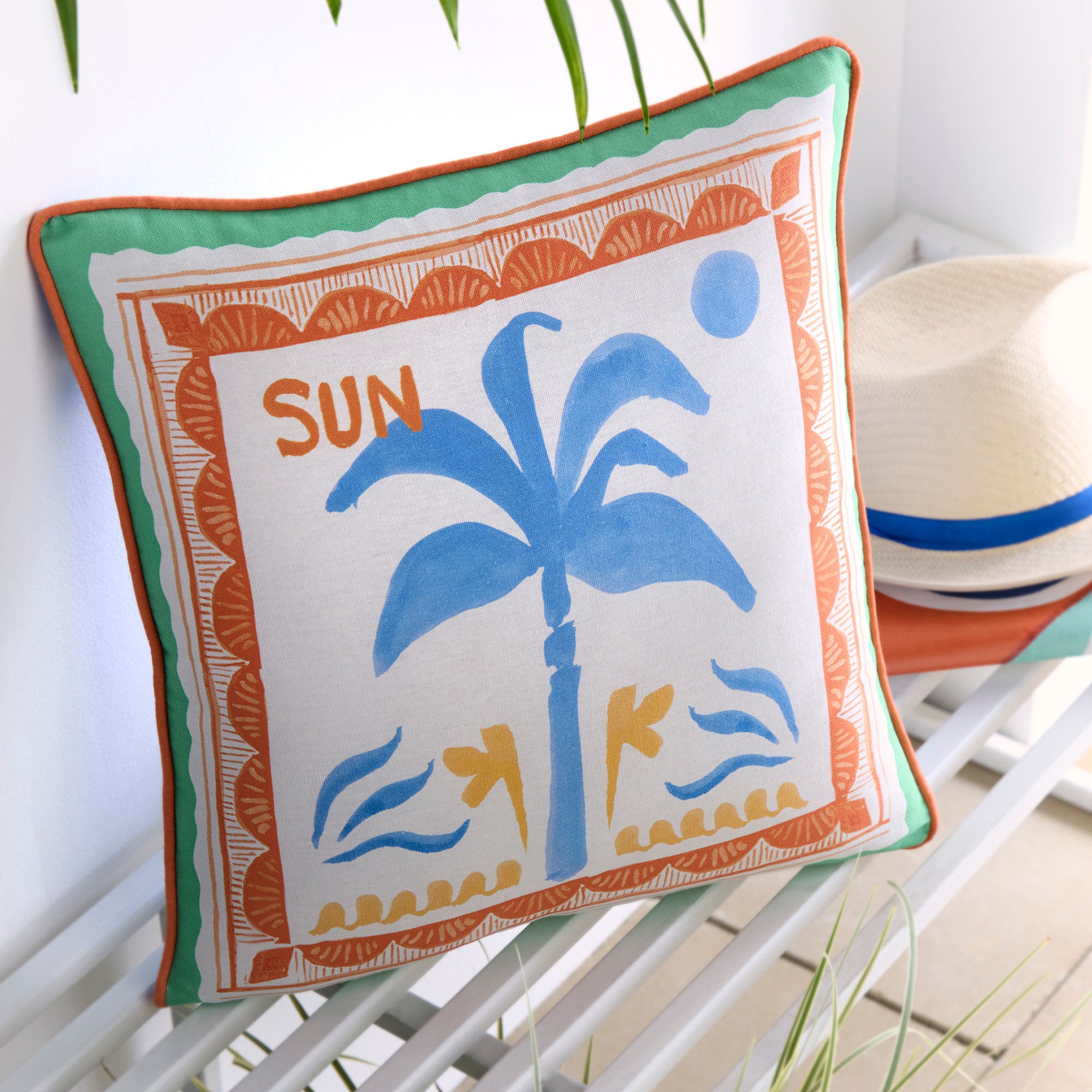 Cushion Soleil Palm Outdoor by Fusion in Multi