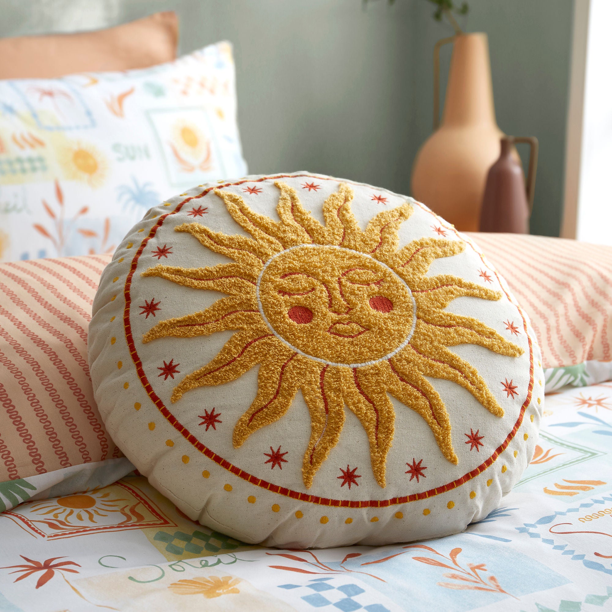 Round Cushion Soleil by Fusion in Yellow