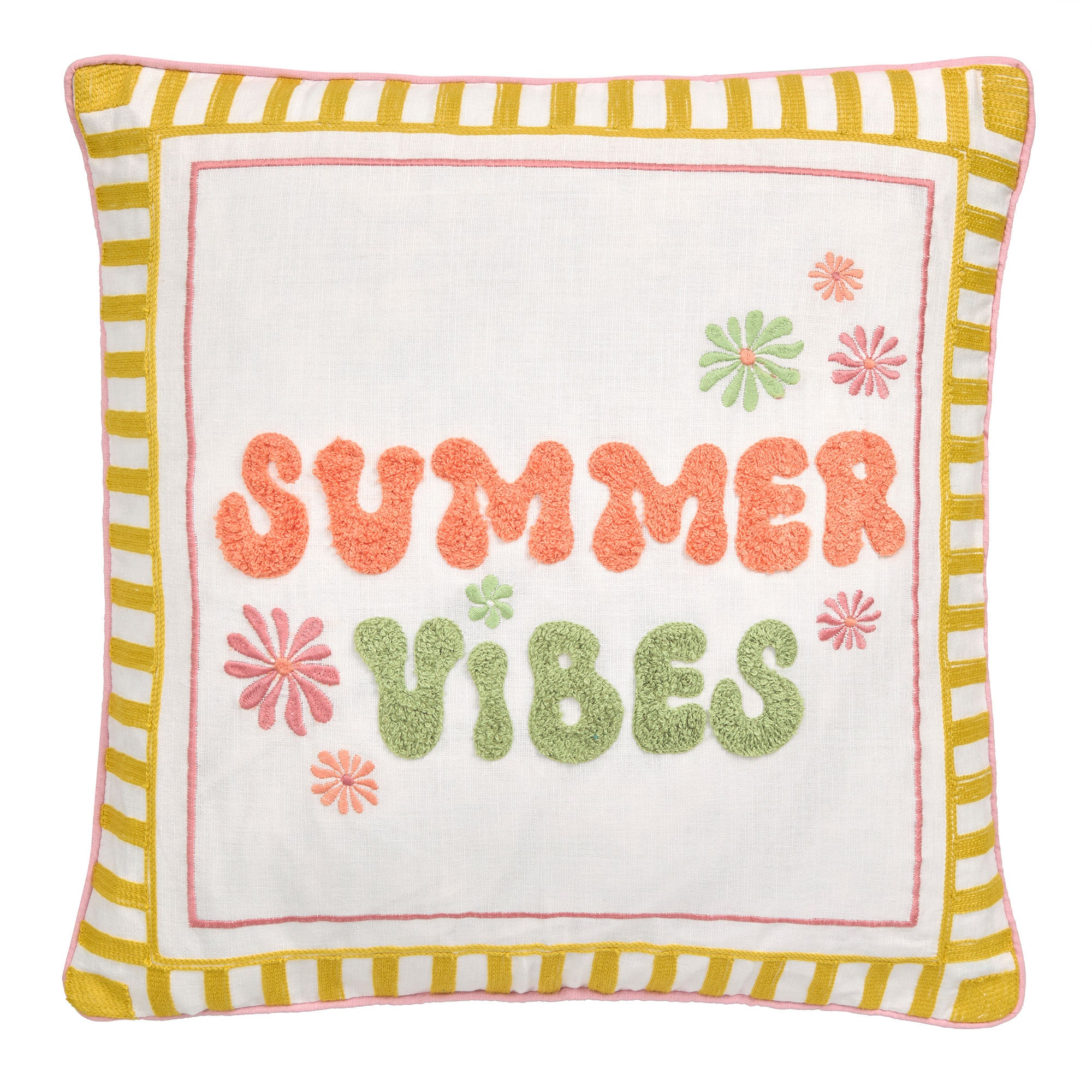 Cushion Summer Vibes Slogan by Fusion in Multi