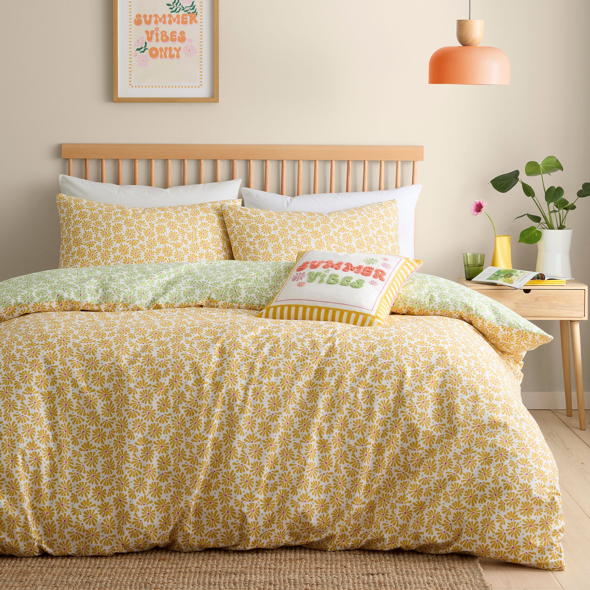 Cushion Summer Vibes Slogan by Fusion in Multi