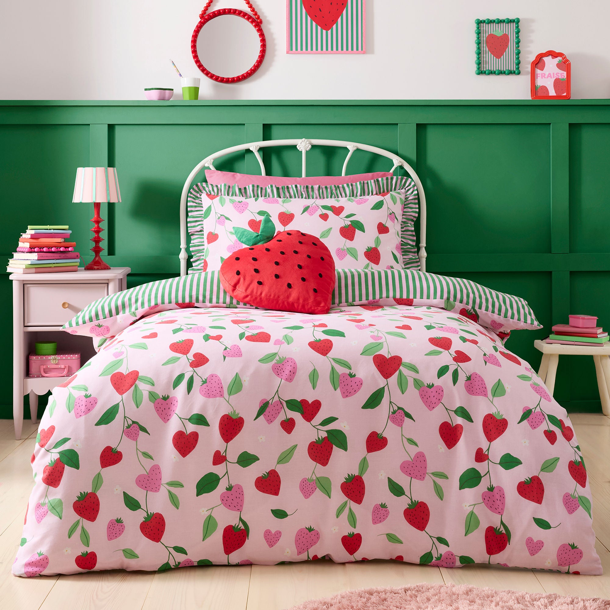Shaped Cushion Strawberry by Bedlam in Red