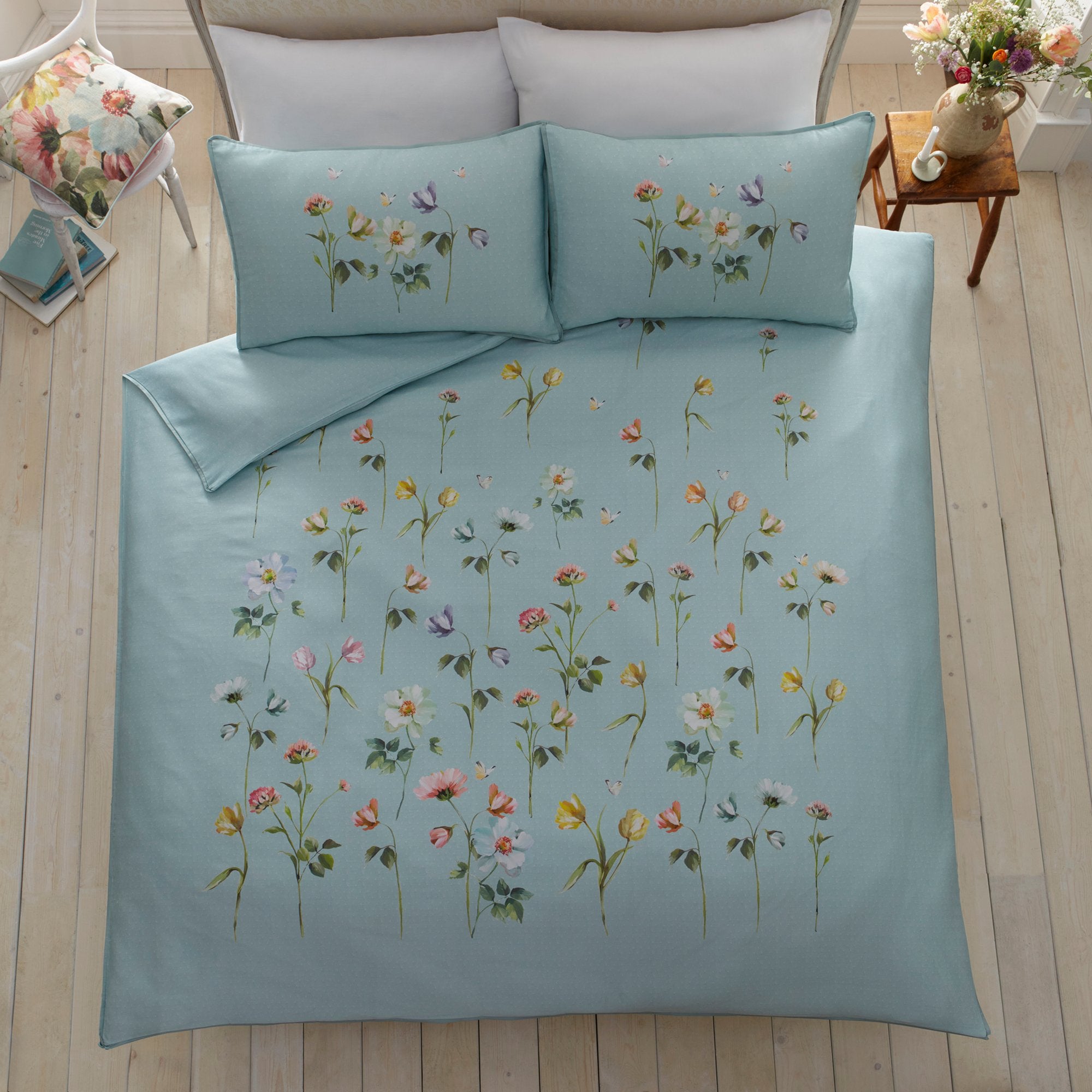 Duvet Cover Set Serenity by Appletree Heritage in Duck Egg