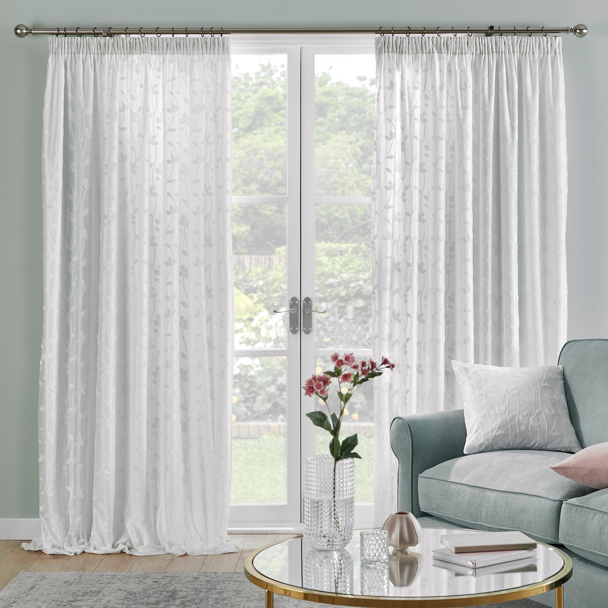 Pair of Pencil Pleat Curtains Sophia by Dreams & Drapes Curtains in Ivory