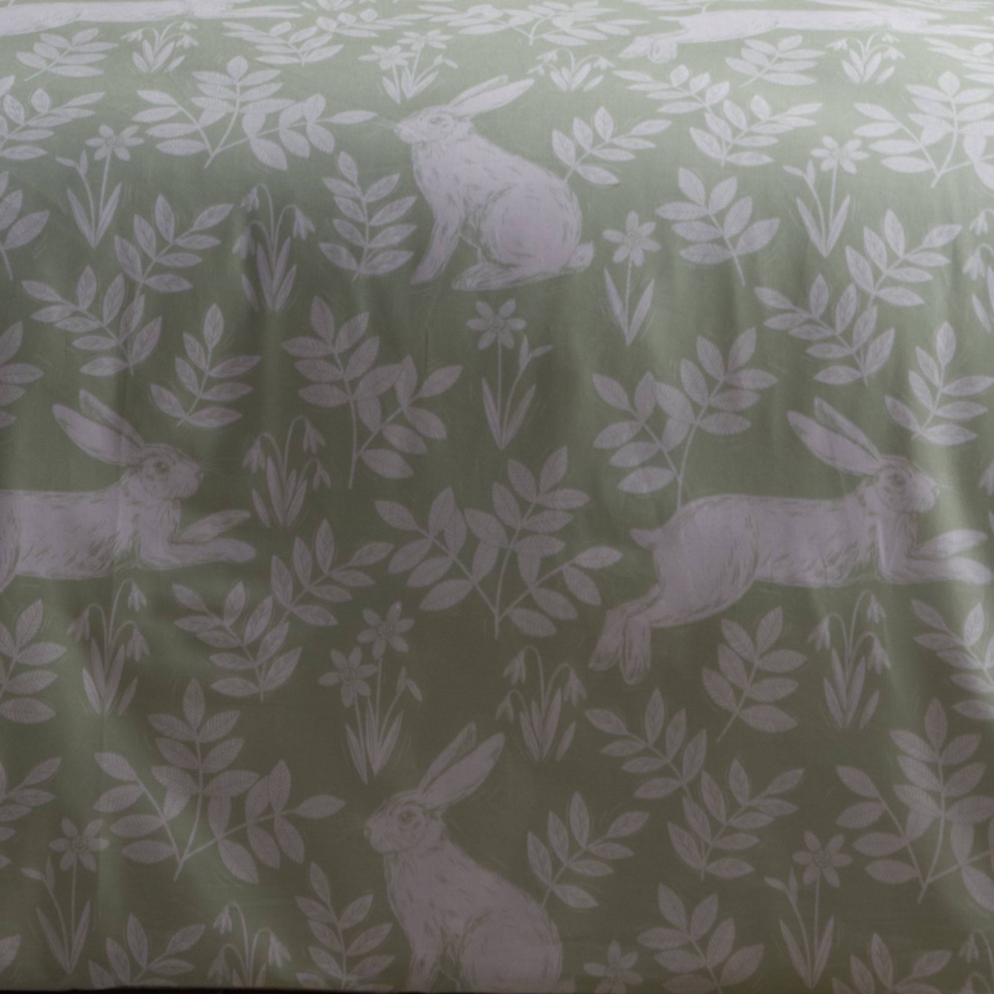 Duvet Cover Set Spring Rabbits by Dreams & Drapes Design in Green