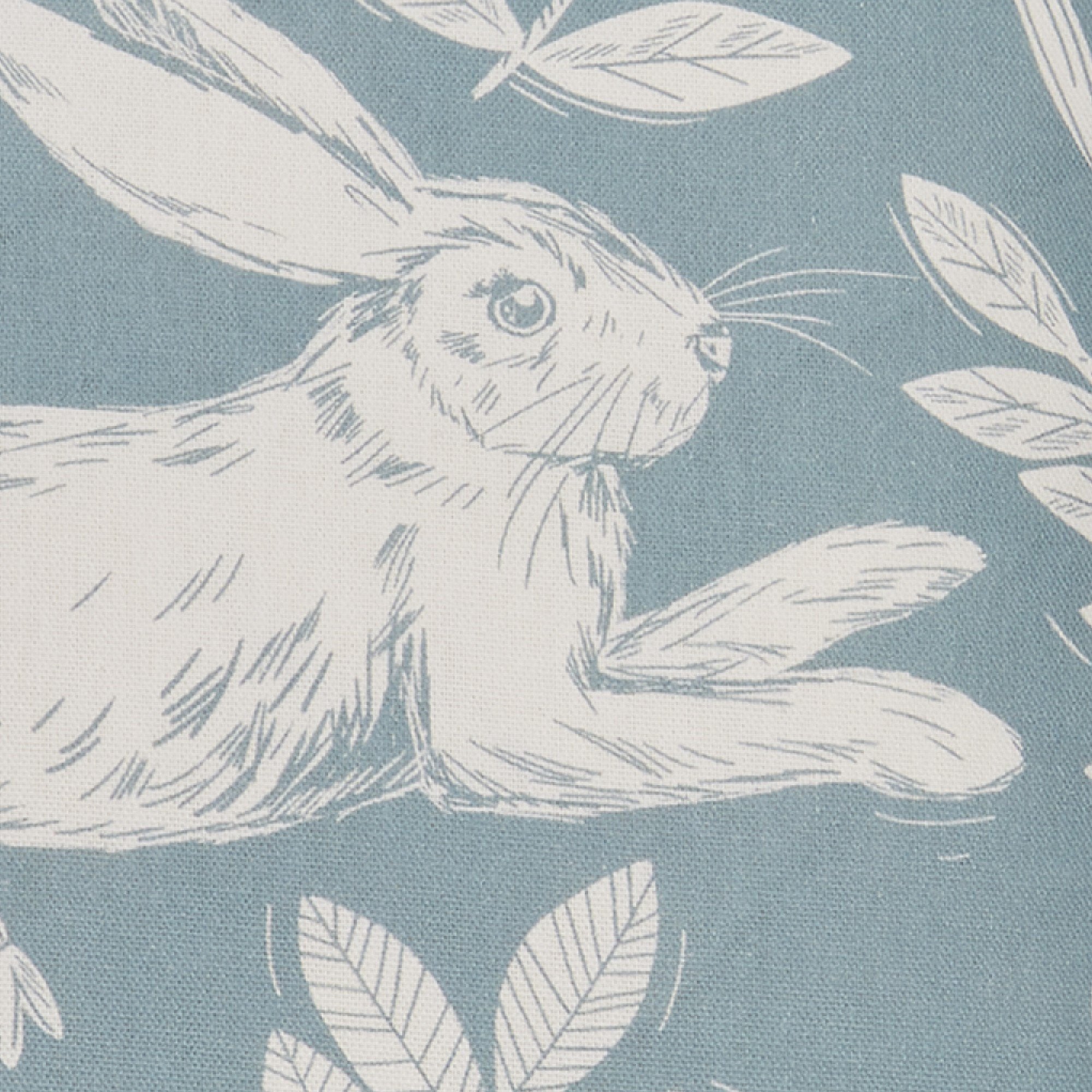 Cushion Spring Rabbit Outdoor by Dreams & Drapes Design in Duck Egg