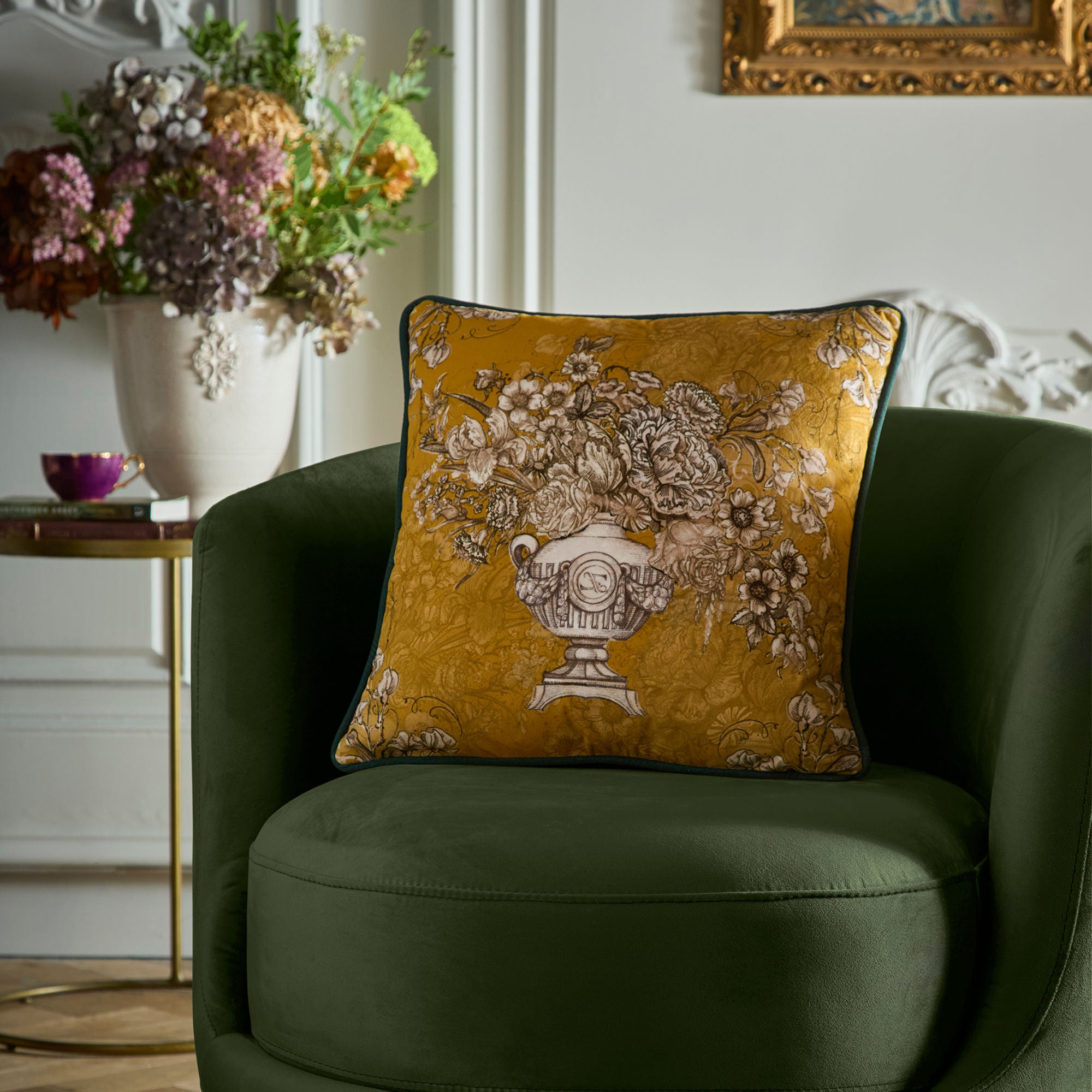 Cushion Tuscan Holiday by Laurence Llewelyn-Bowen in Ochre