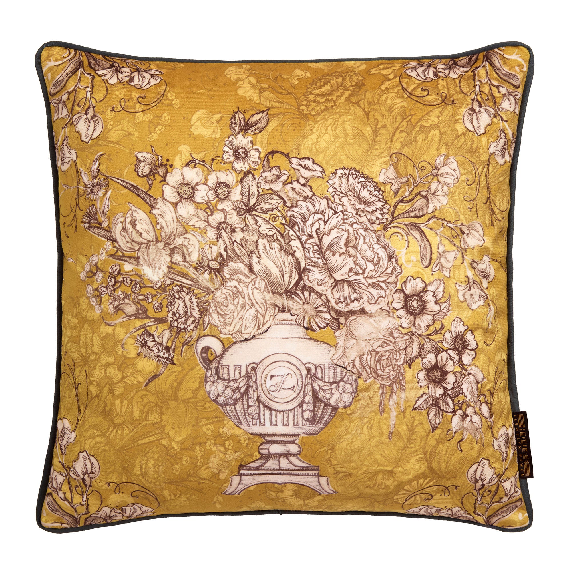 Cushion Tuscan Holiday by Laurence Llewelyn-Bowen in Ochre
