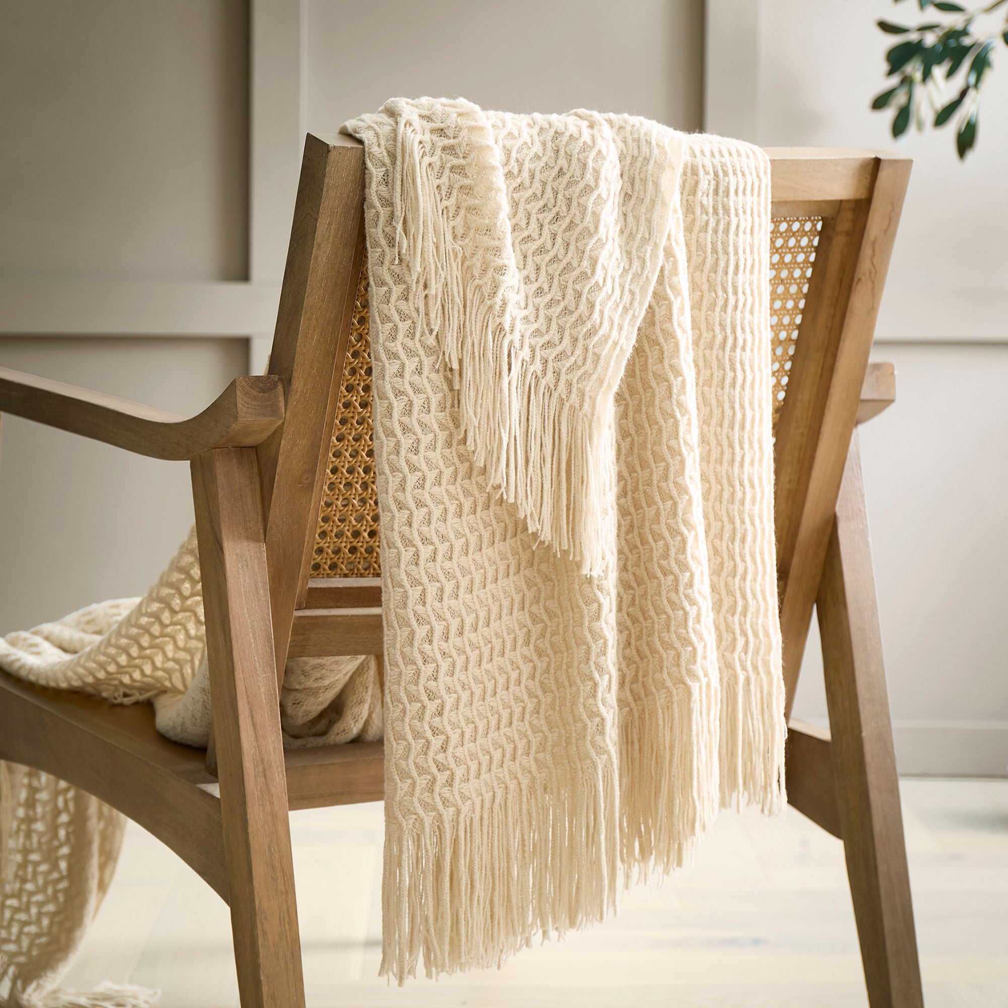Throw Textured Knit by Appletree Loft in Natural