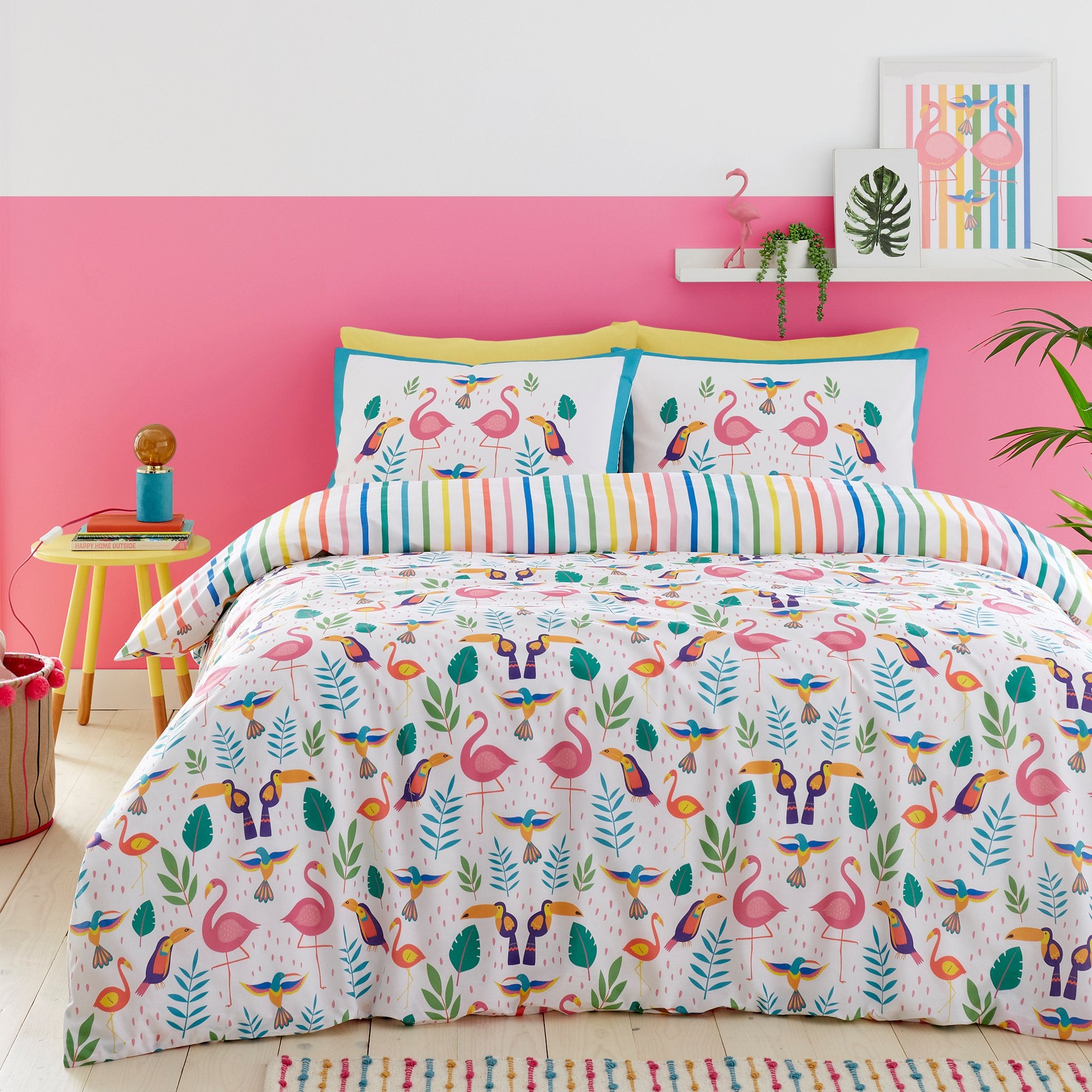 Duvet Cover Set Tropical Flamingo by Fusion in Pink