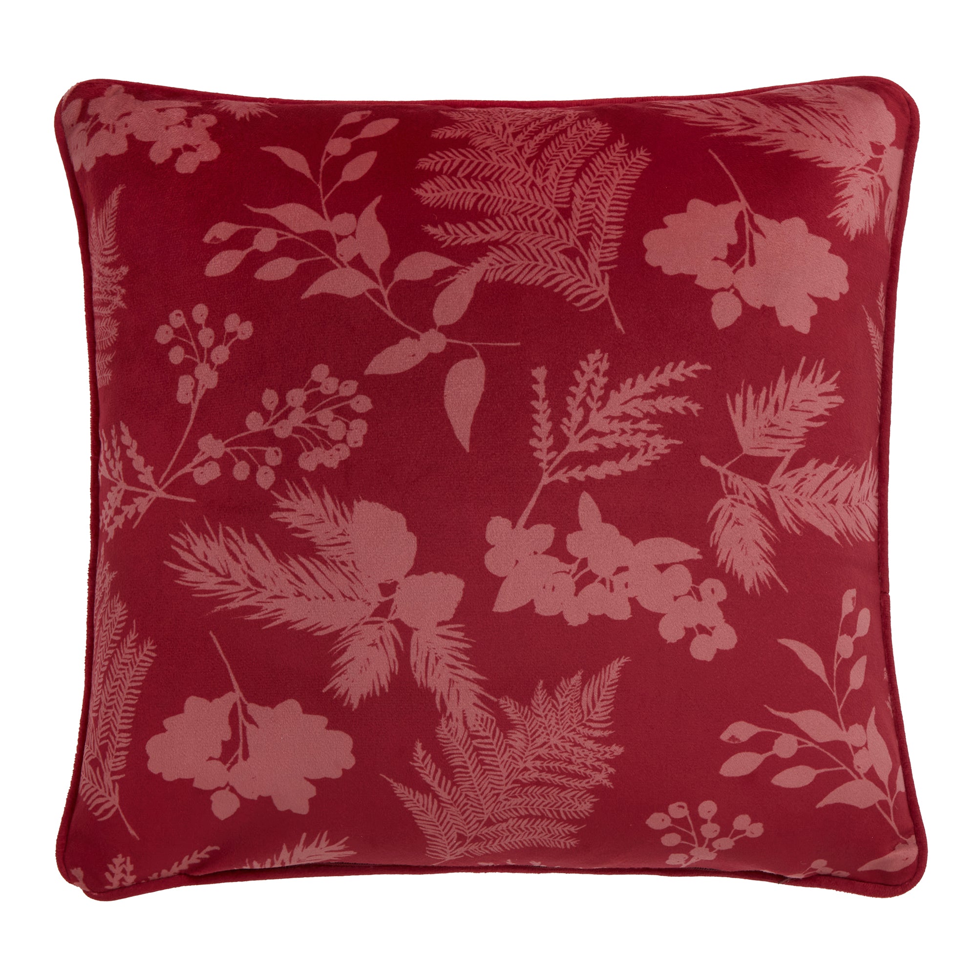 Cushion Winter Sprigs by Dreams & Drapes Lodge in Green