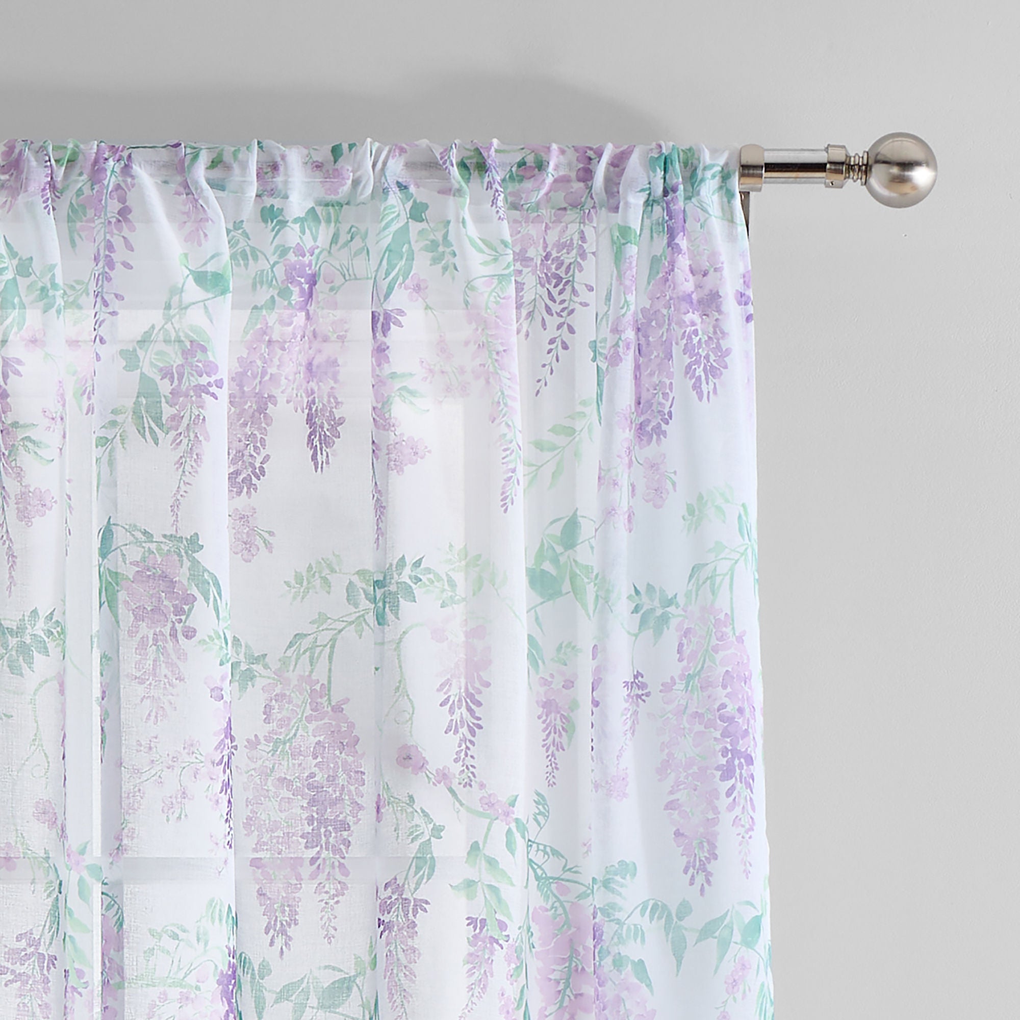 Voile Panel Wisteria by Dreams & Drapes Design in Lilac