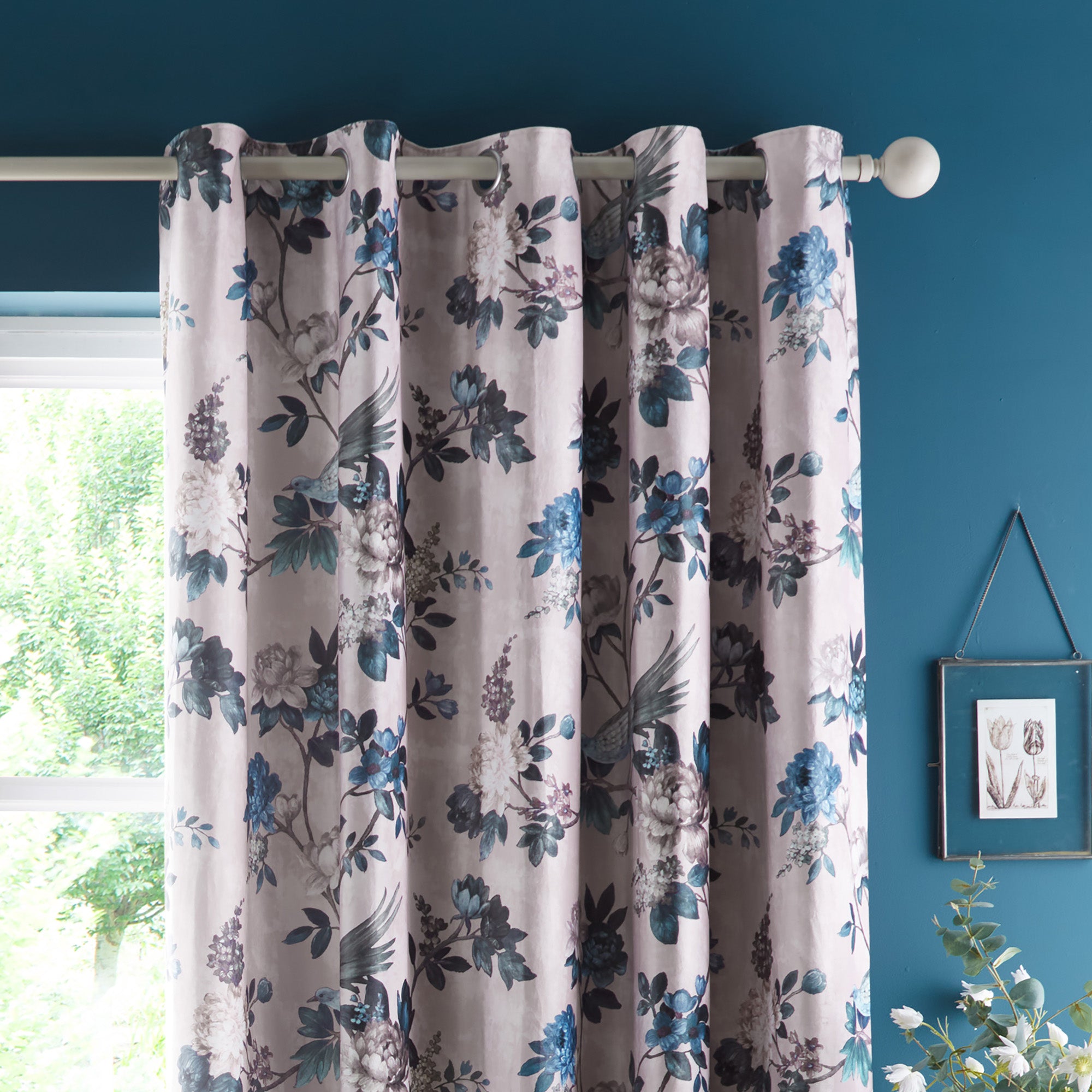 Pair of Eyelet Curtains Windsford by Appletree Heritage in Teal